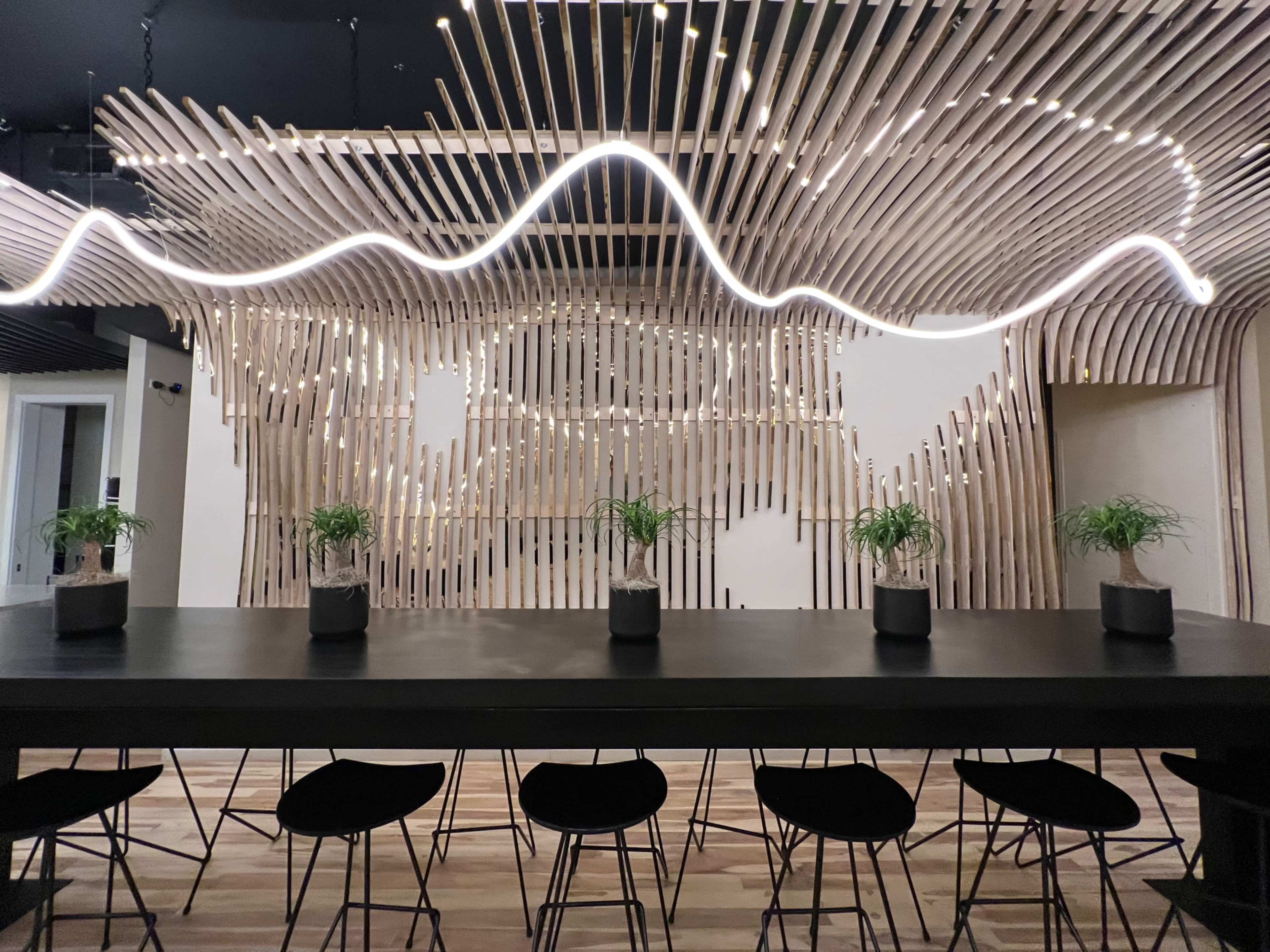 Wicker Park Cafe with Golden Interior Image in West Town, Chicago, IL