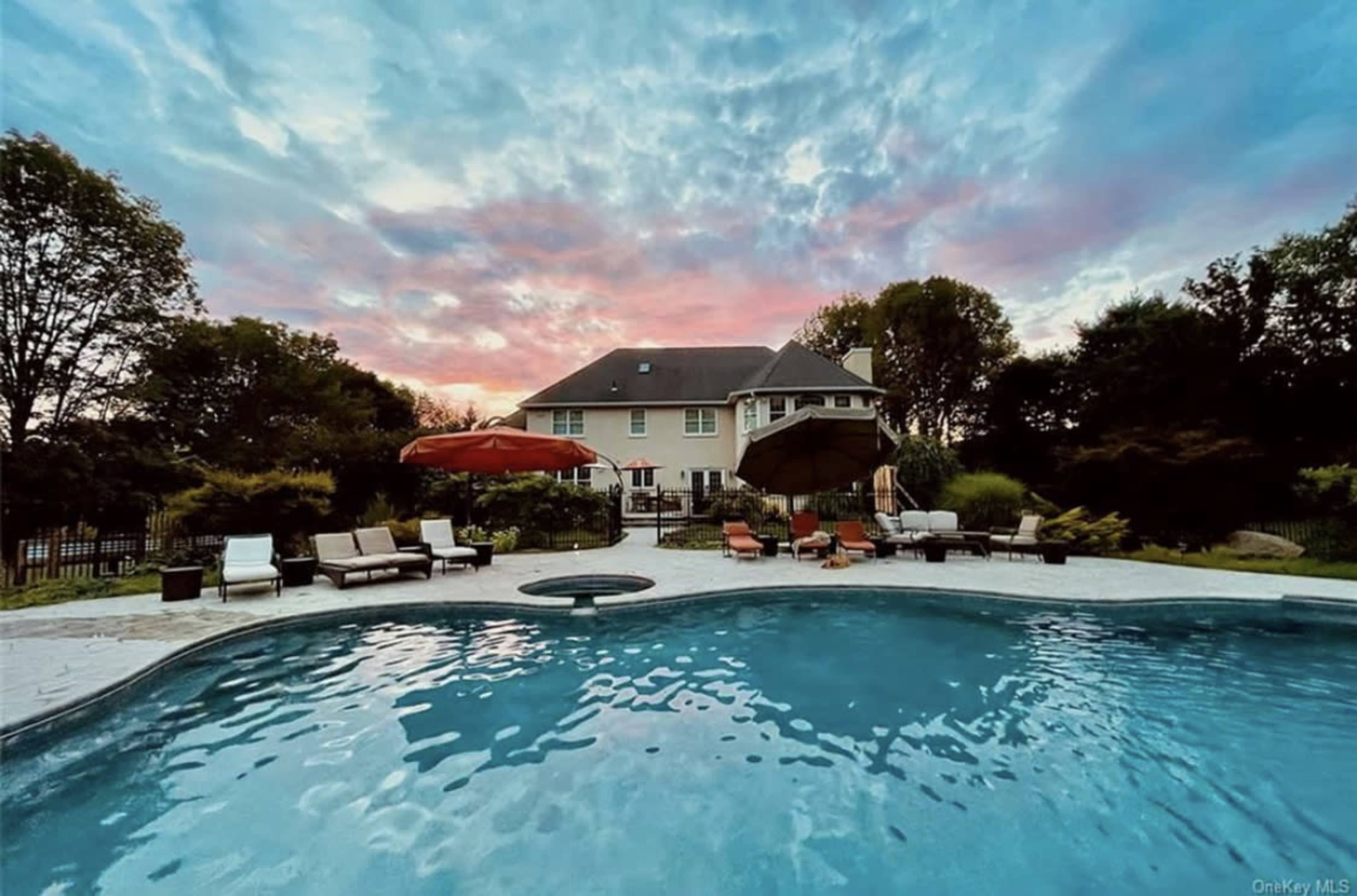 Serene Mountaintop Pool and Backyard Image in Tuxedo, Tuxedo park, NY