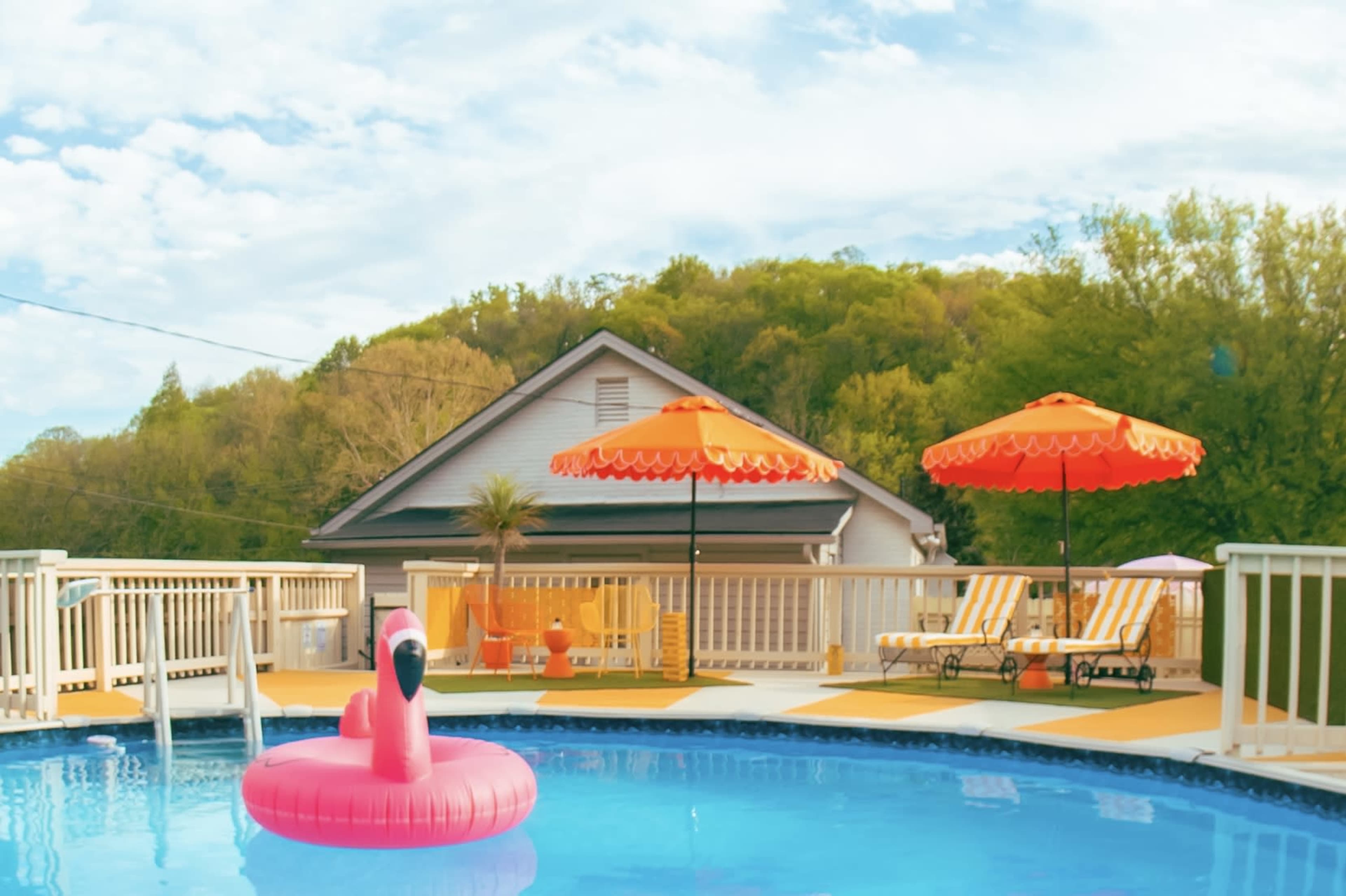 Mid-Century Compound ( Airstream, Pool, Bungalow, Content studio Image in Madison, madison, TN