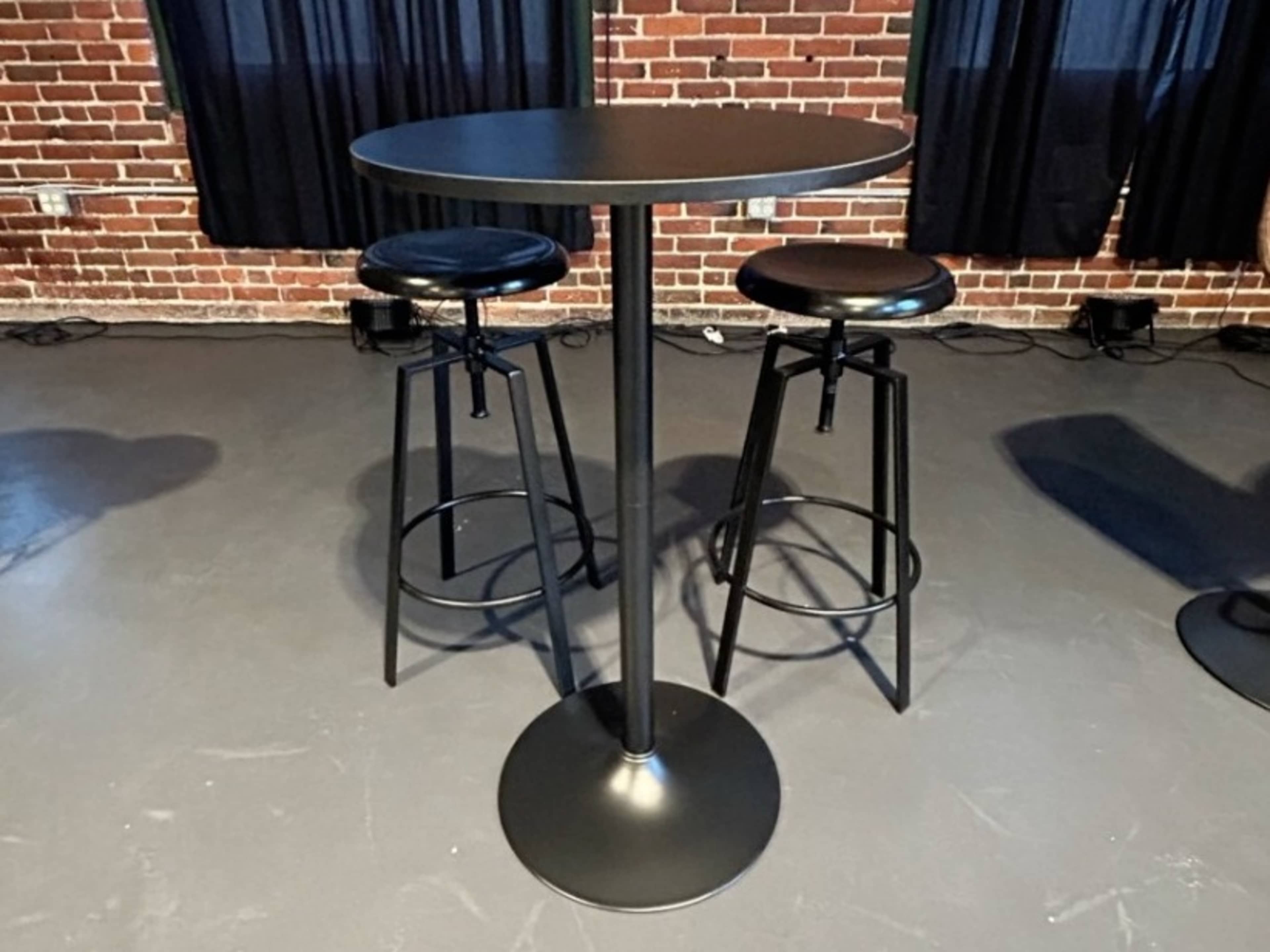 Black Bar Table and Stool Set