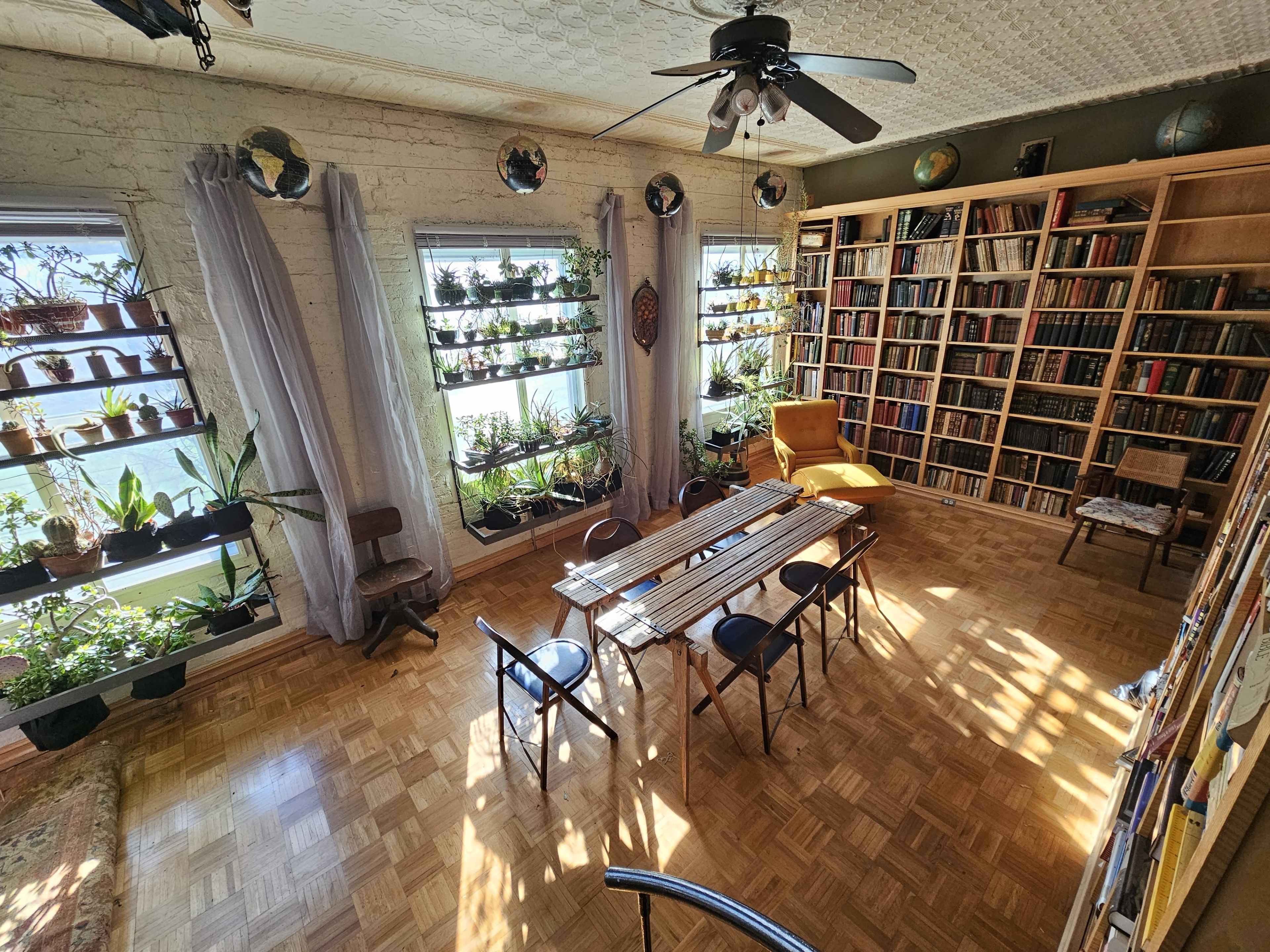 Unique Library in 1920's Industrial Building Brooklyn Image in Williamsburg, Brooklyn, NY