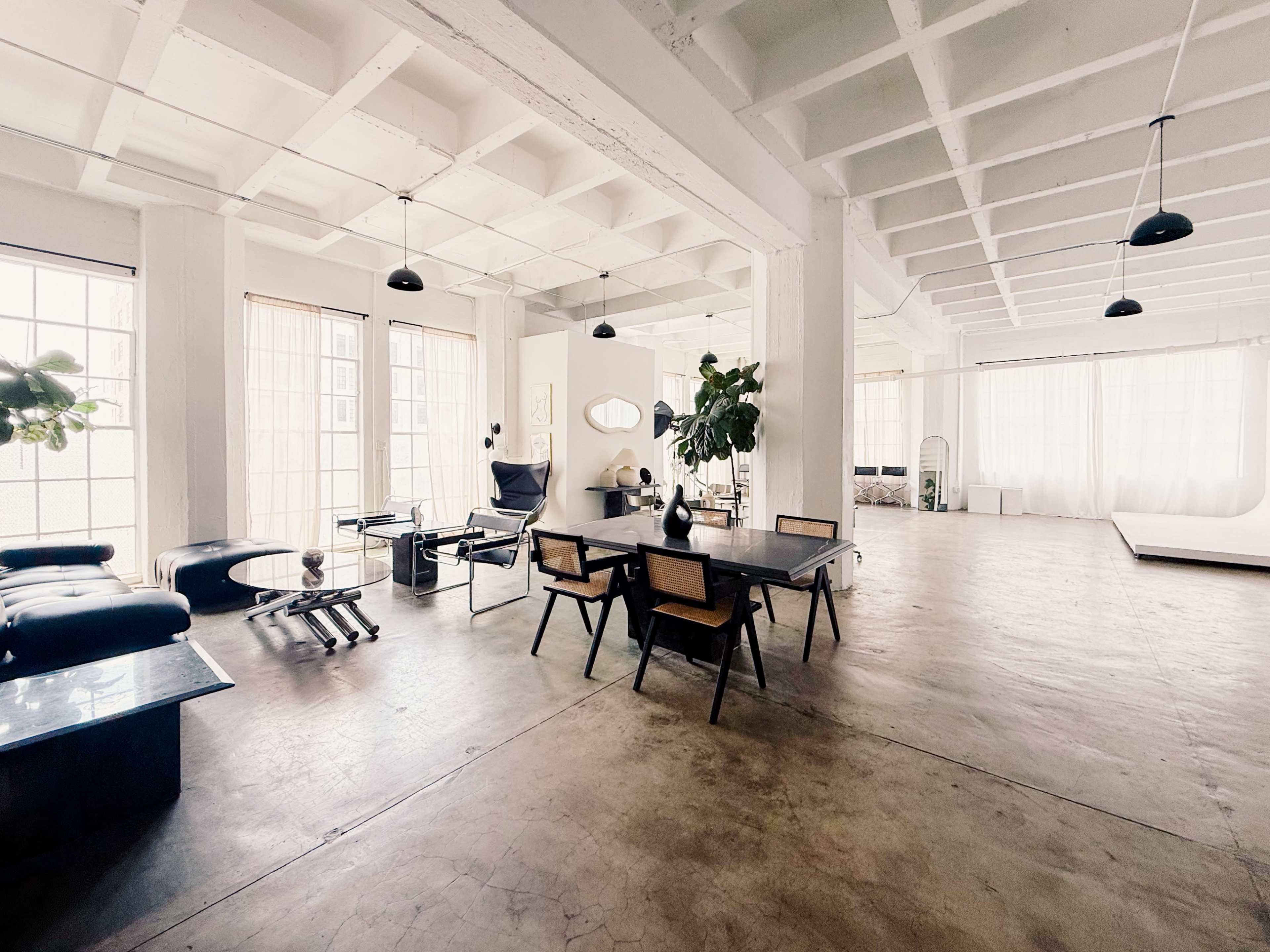 Spacious Natural Light Loft with Cyc Wall, Designer Furniture, Lighting Equipment and AC Image in Central LA, Los Angeles, CA