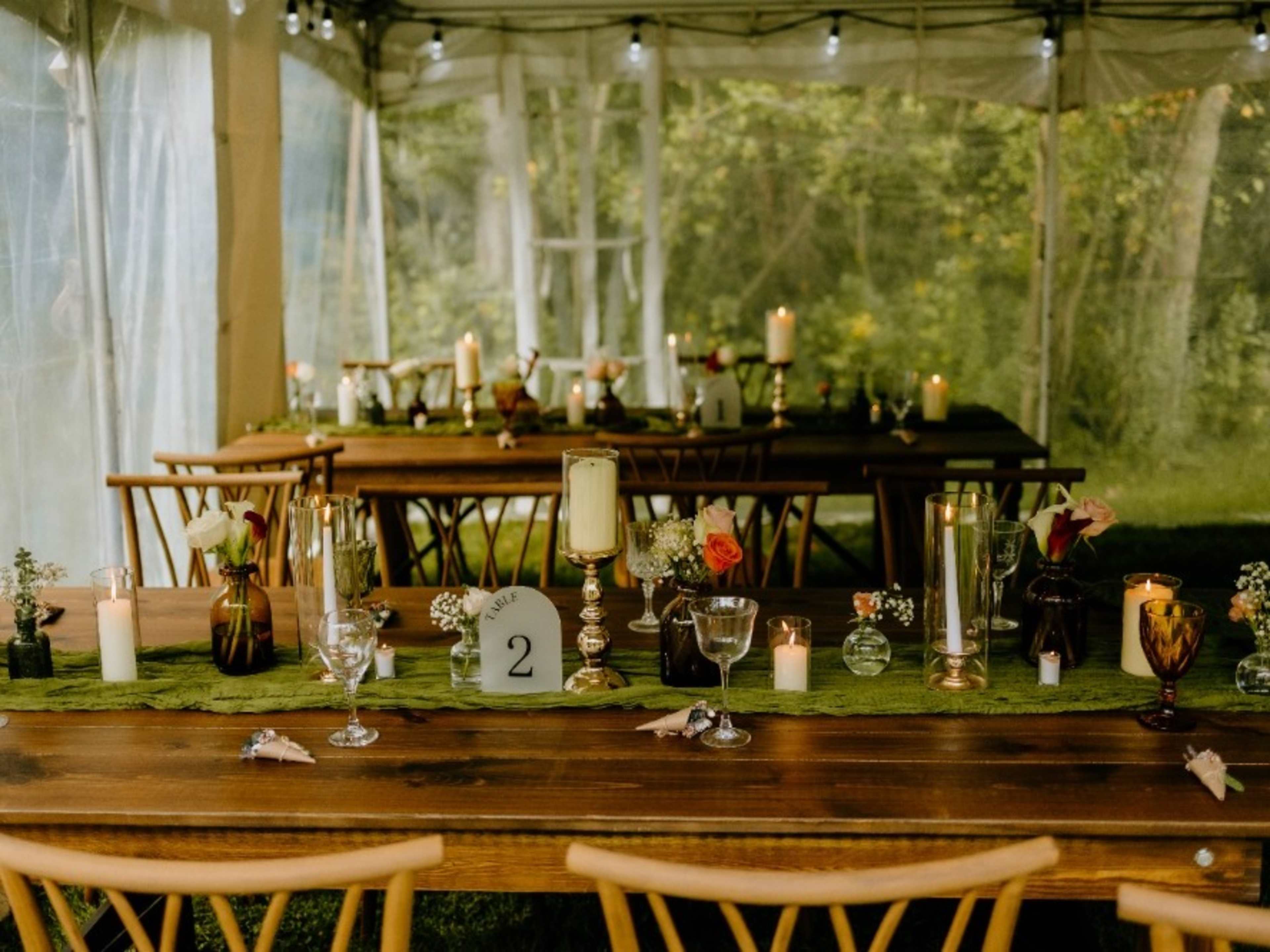 8' Rectangular solid wood tables