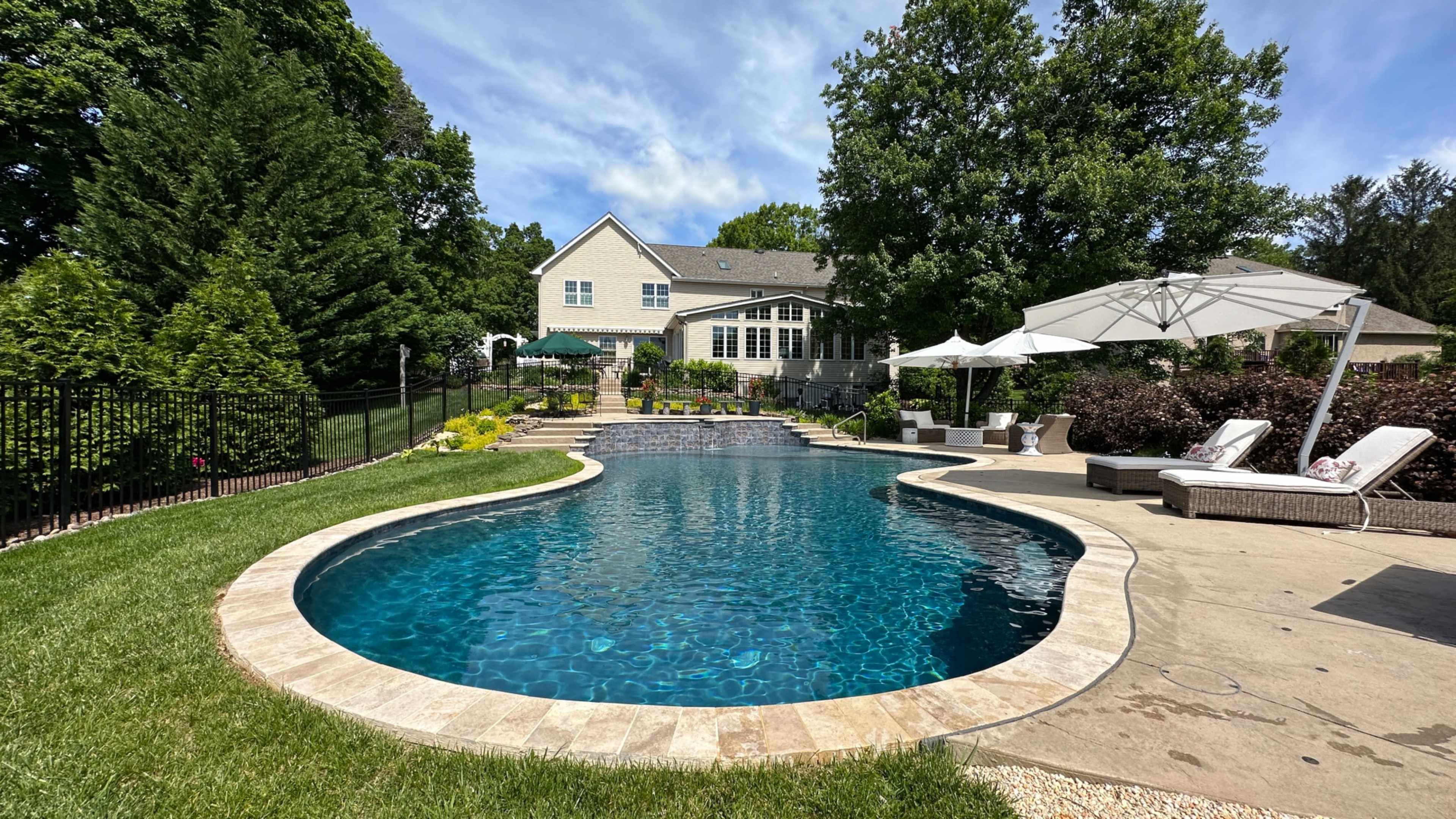 Suburban Poolside Dream -  A Luxury English Garden Oasis Image in East Goshen Township, West Chester, PA