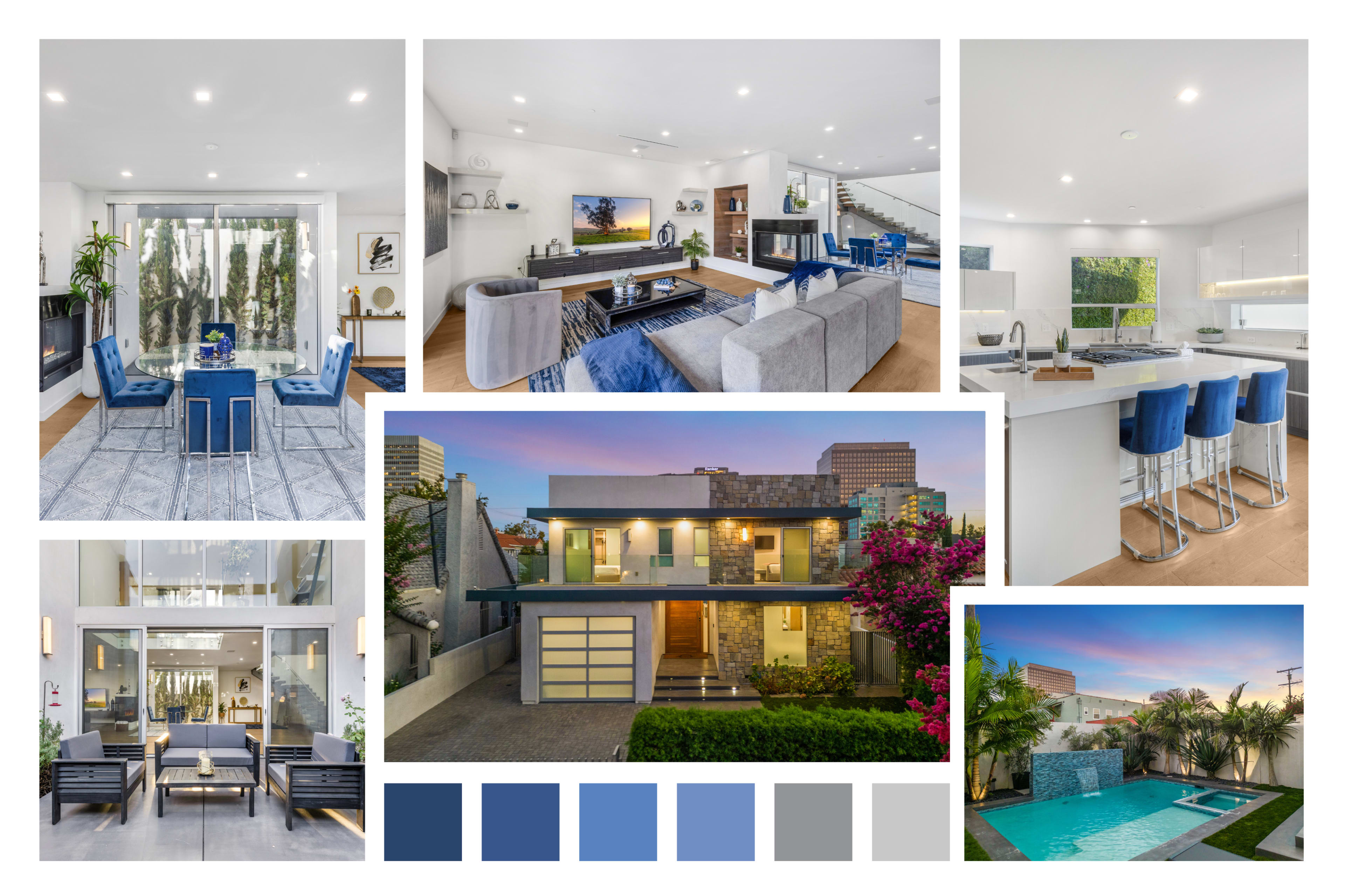 LINDENHURST PALM-FRAMED POOL VILLA/ GLASSY GLOW Image in Beverly Grove, Los Angeles, CA
