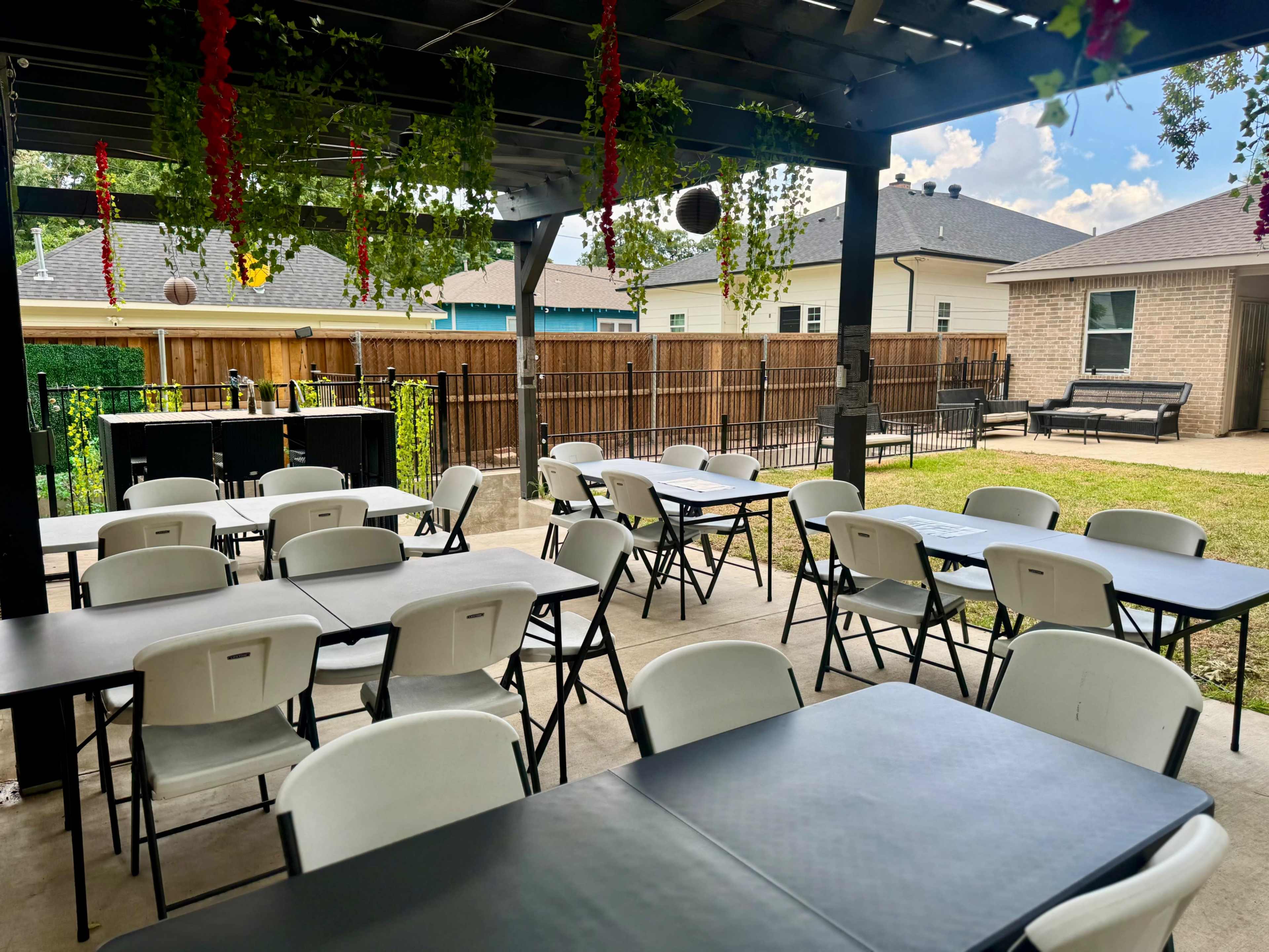 Stylish Outdoor Oasis with Pergola & Lounge Seating in South Dallas – Perfect for Events Image in South Dallas, Dallas, TX