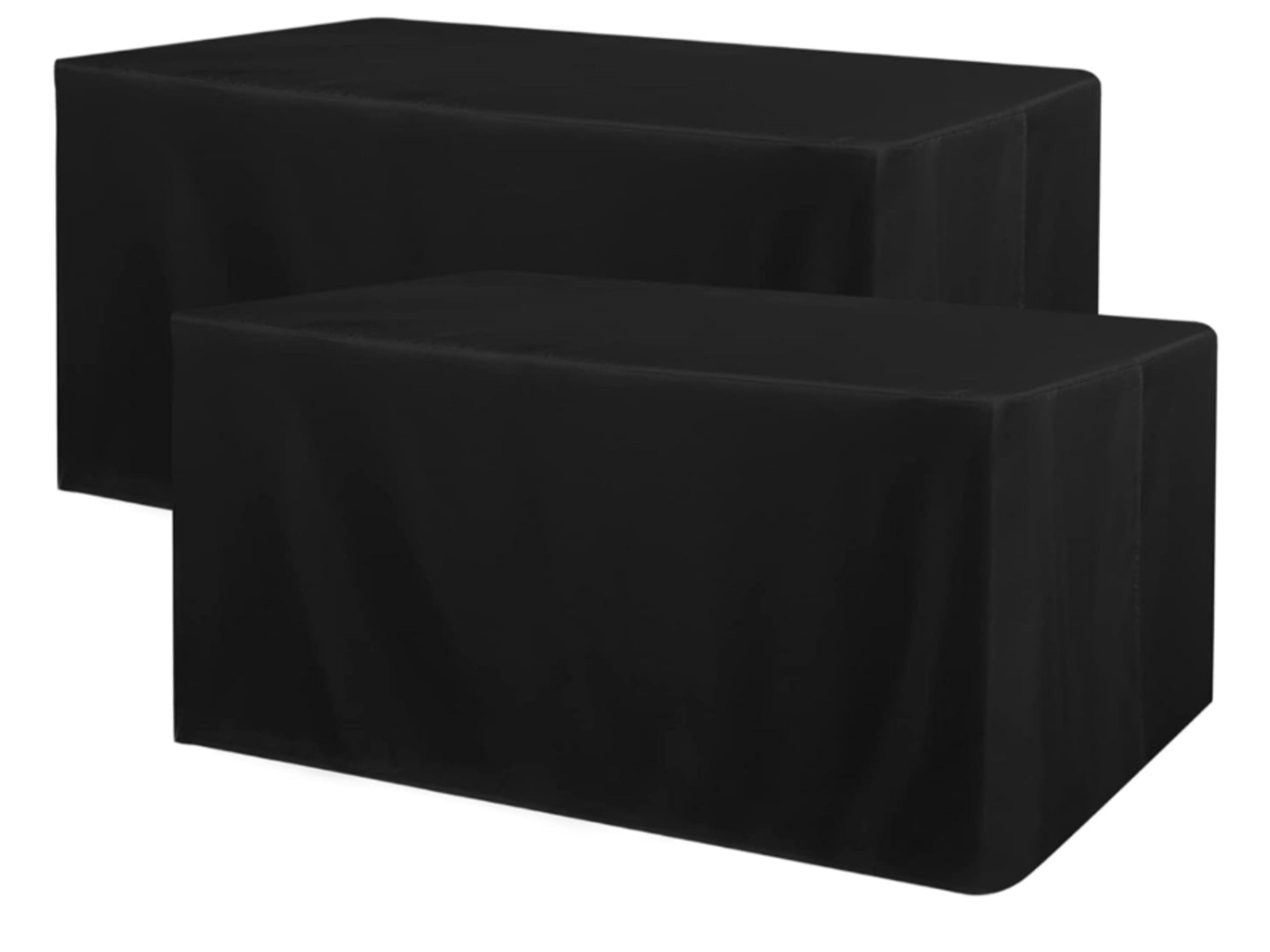 Black Floor Length Fabric Tablecloth