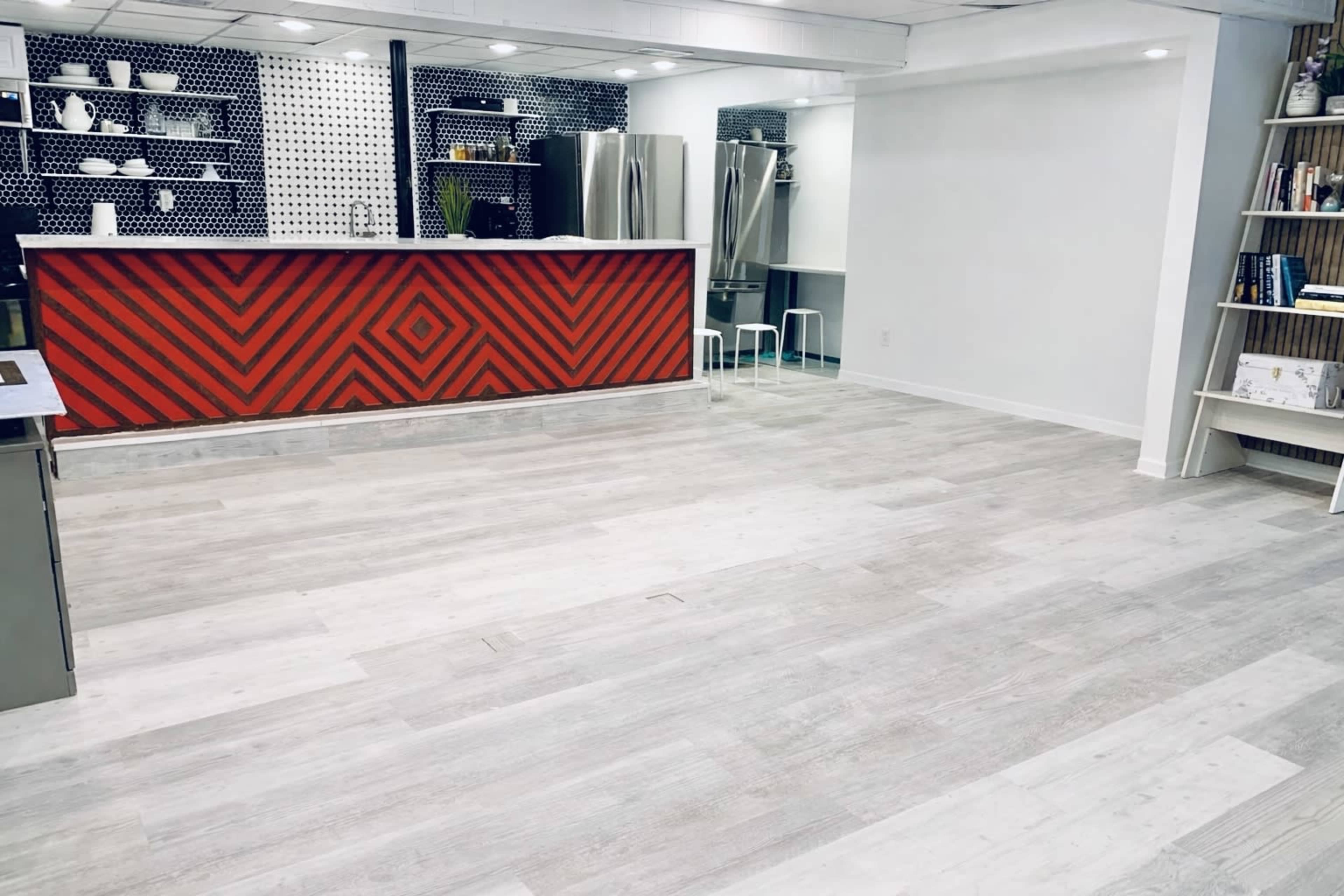 Iconic bar-forward event space with lounge + fireplace Image in Boulder Park, Atlanta, GA