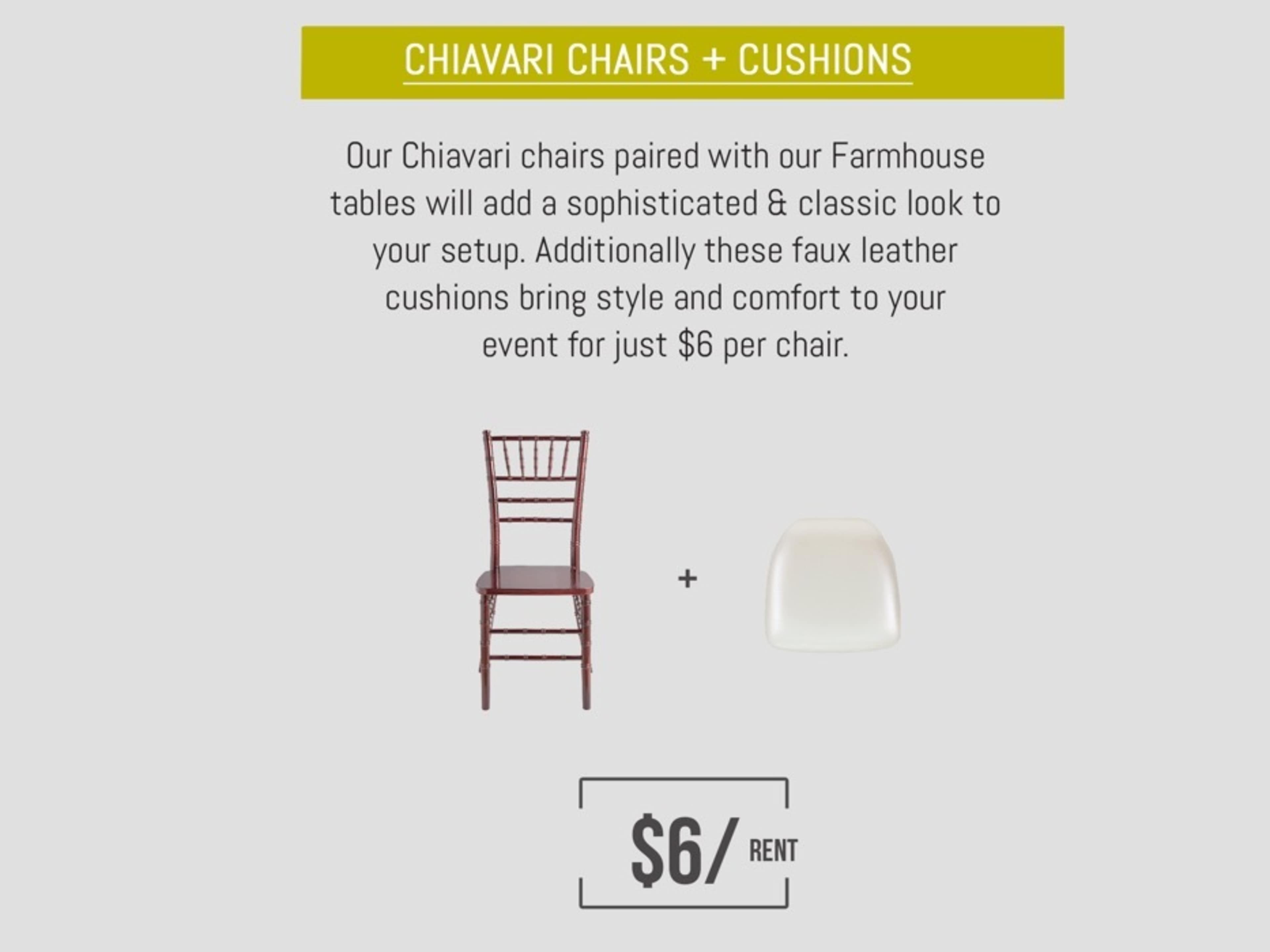 Chiavari Chairs w/ Ivory Cushions