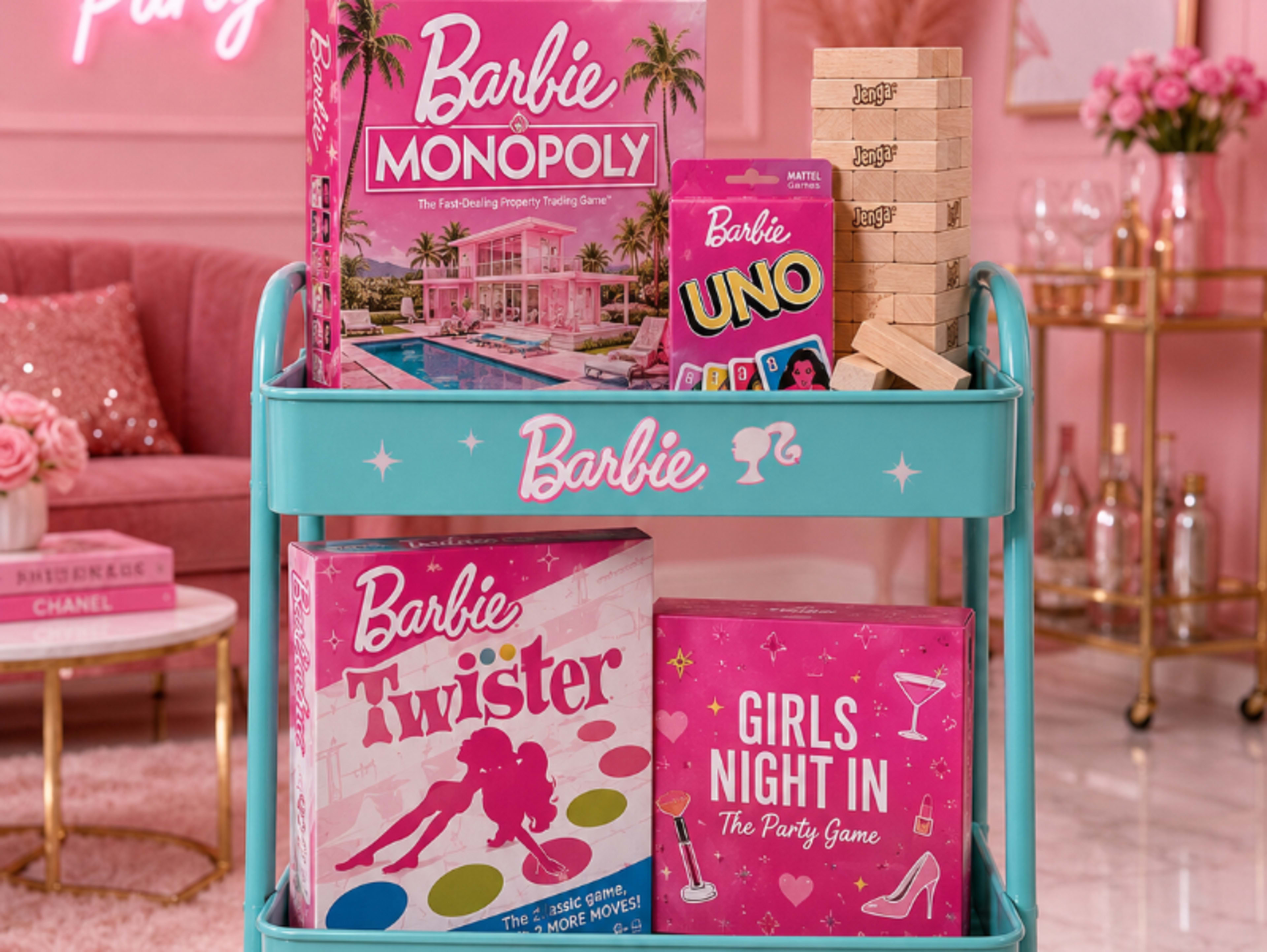 Barbie-Inspired Game Cart Add-On 🎲 