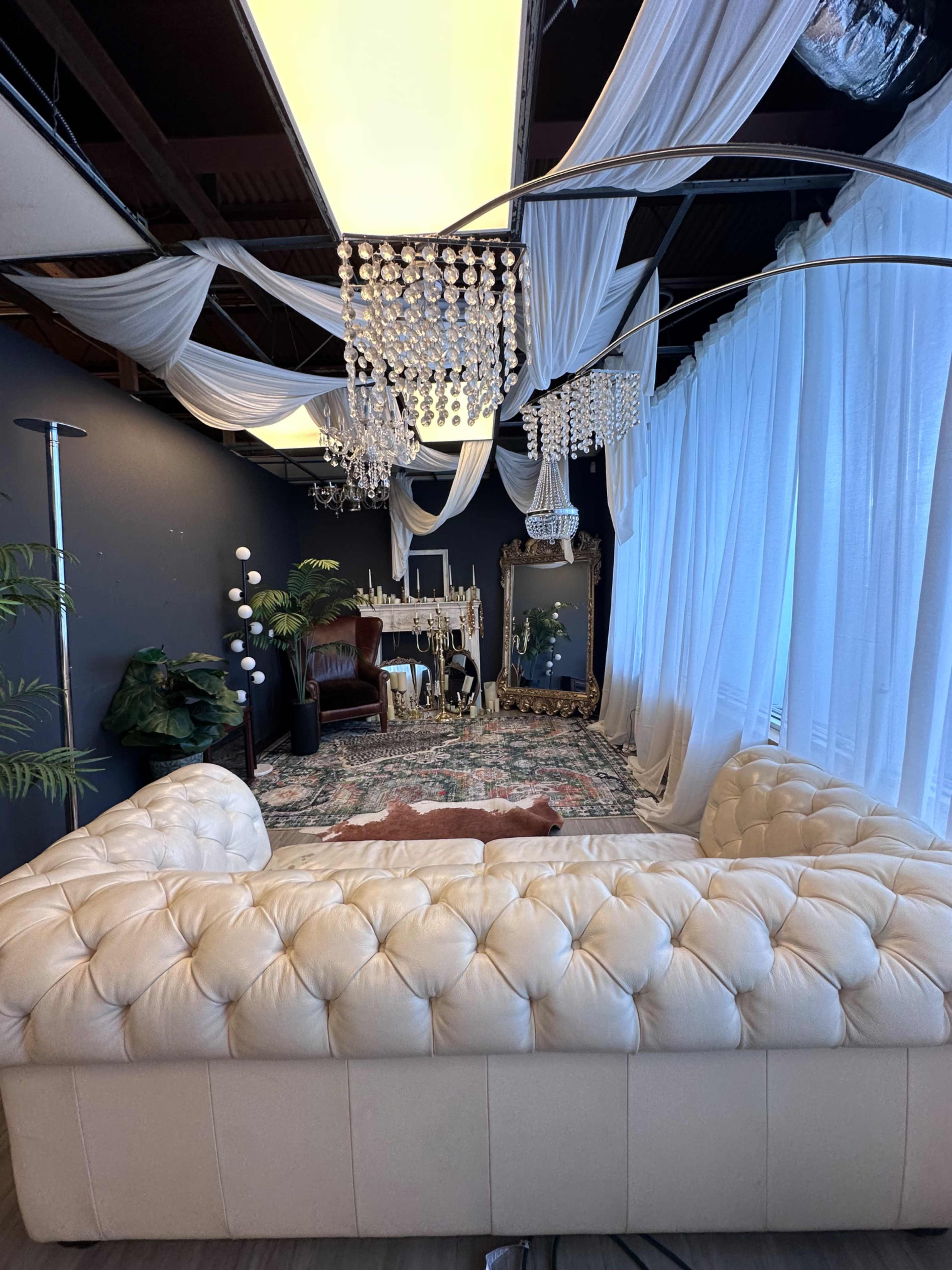 Chicago Editorial Content Studio with Pink fur Set, Glam Room & Pop Art Lounge Image in Edison Park, Chicago, IL