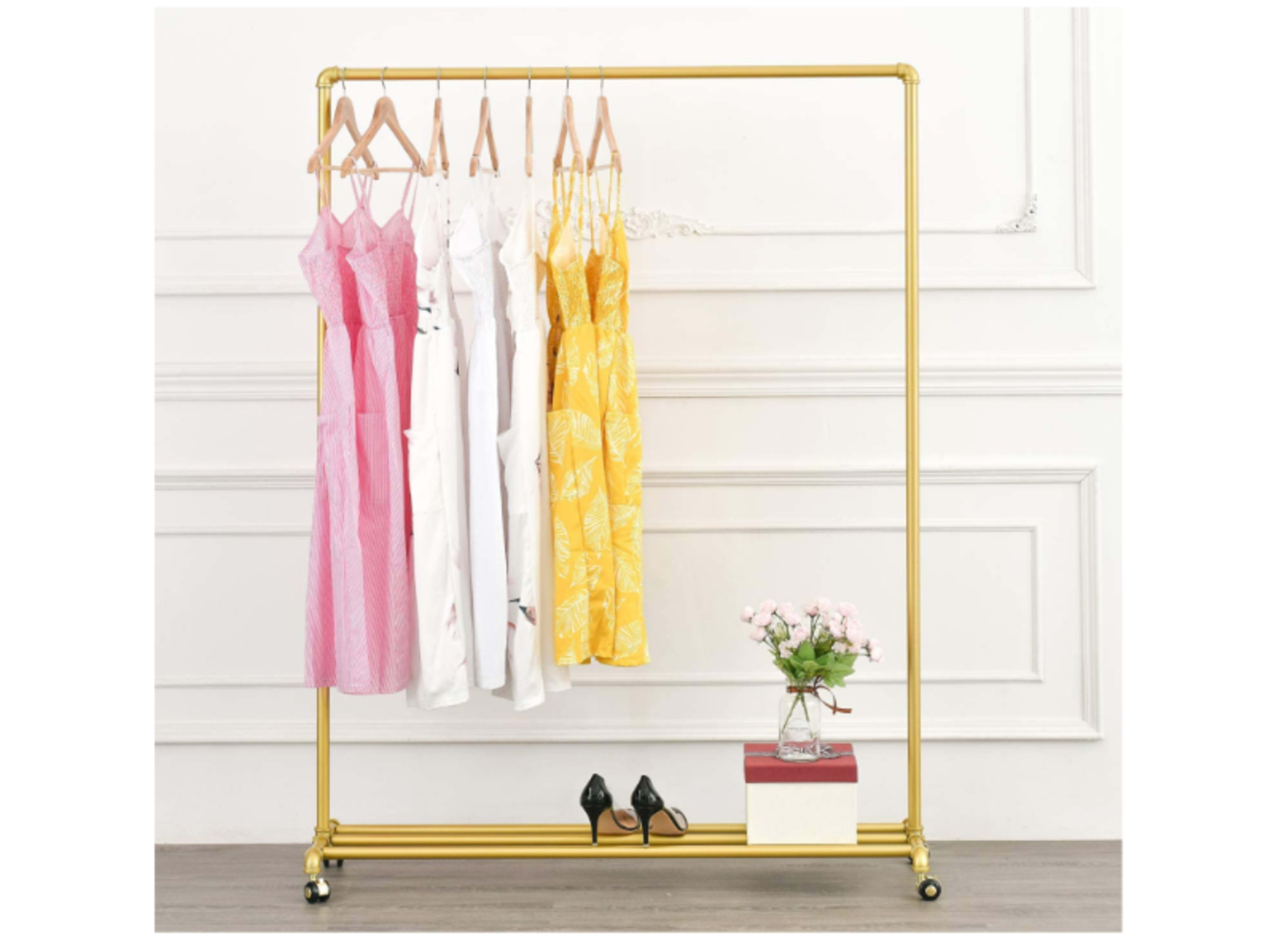 Gold clothing rack 
