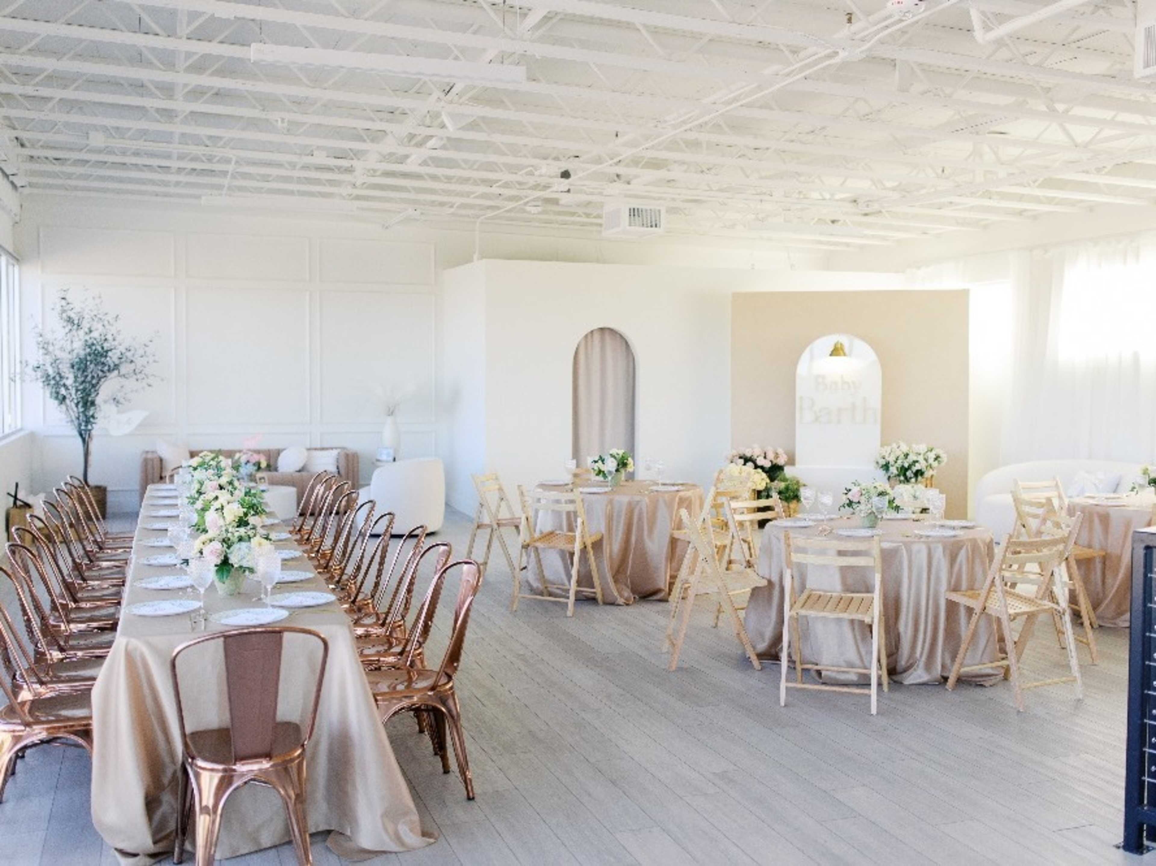 Tables & 48 Chairs. 2 Cocktail Tables. 