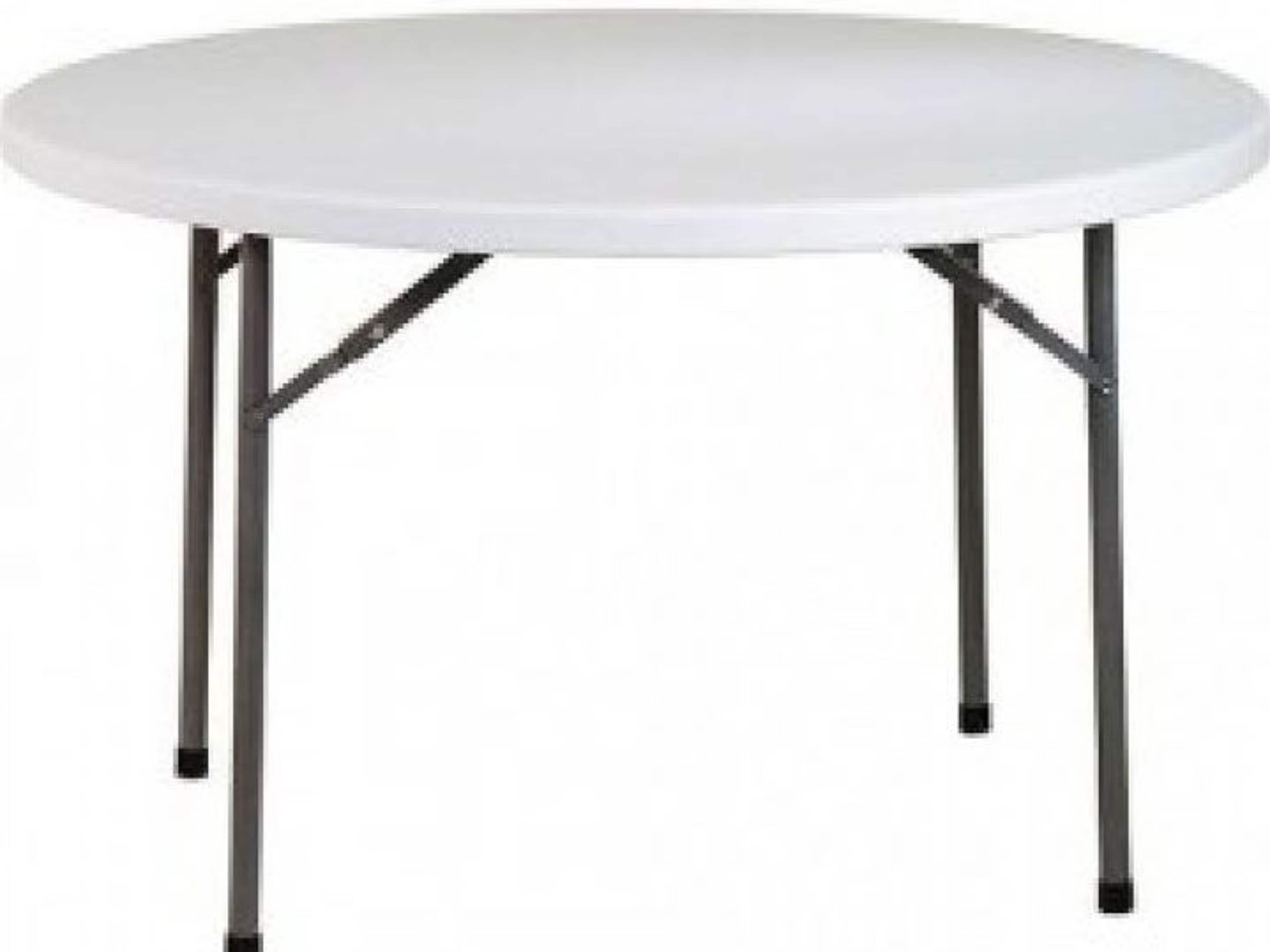 60" white round table