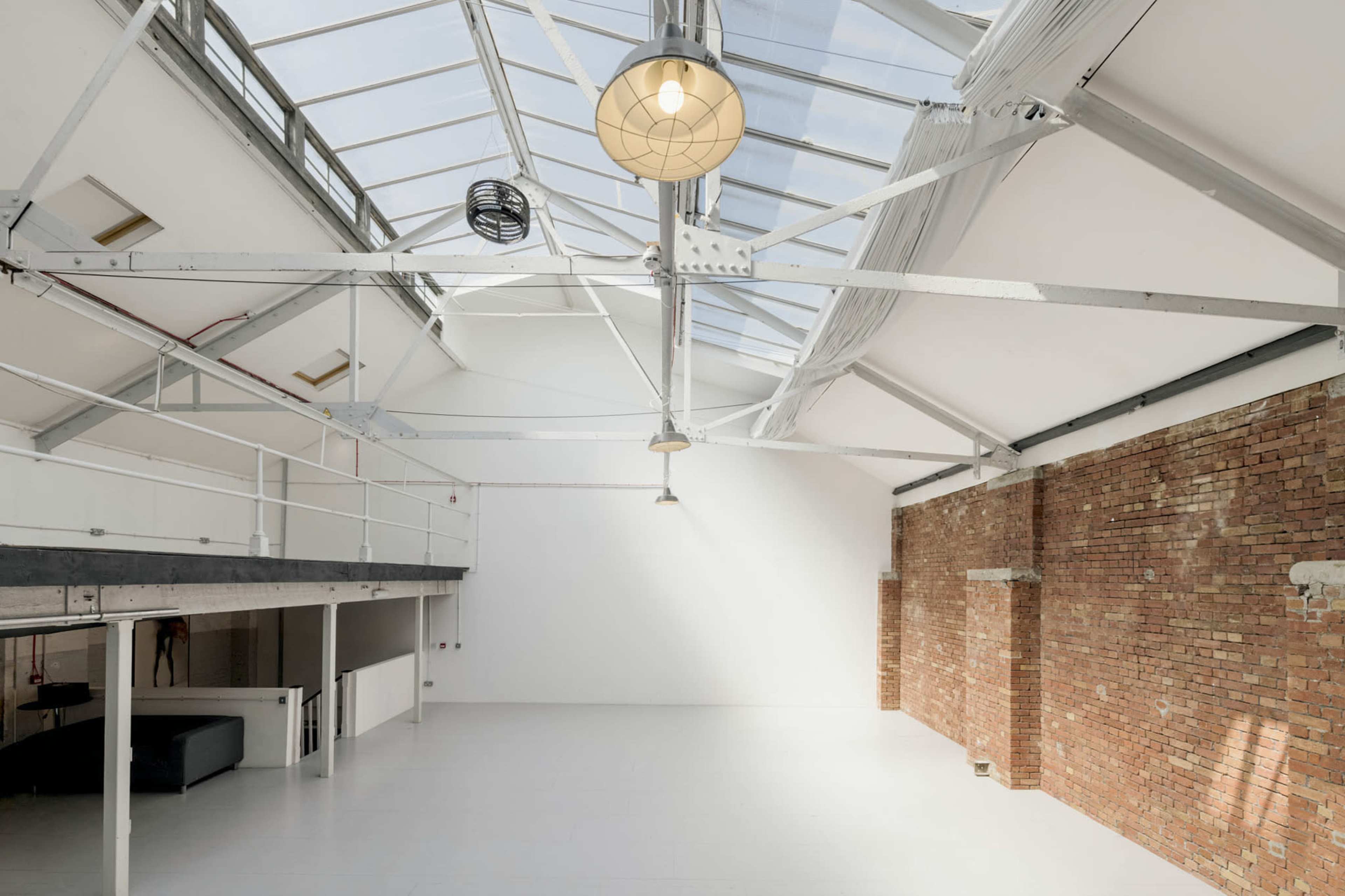 Photo Studio with Exposed Bricks, Full Skylight, Blackout and White Cove in Hackney Wick Image in Fish Island, London, ENG