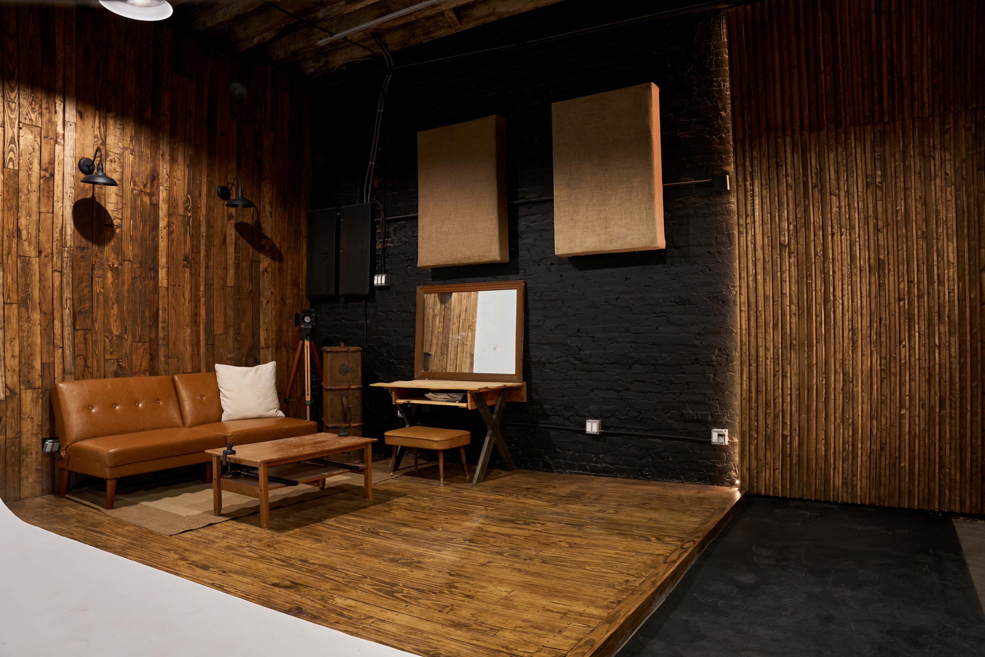 Creative Industrial film studio with pre lit RGB cyclorama Image in East New York, Brooklyn, NY
