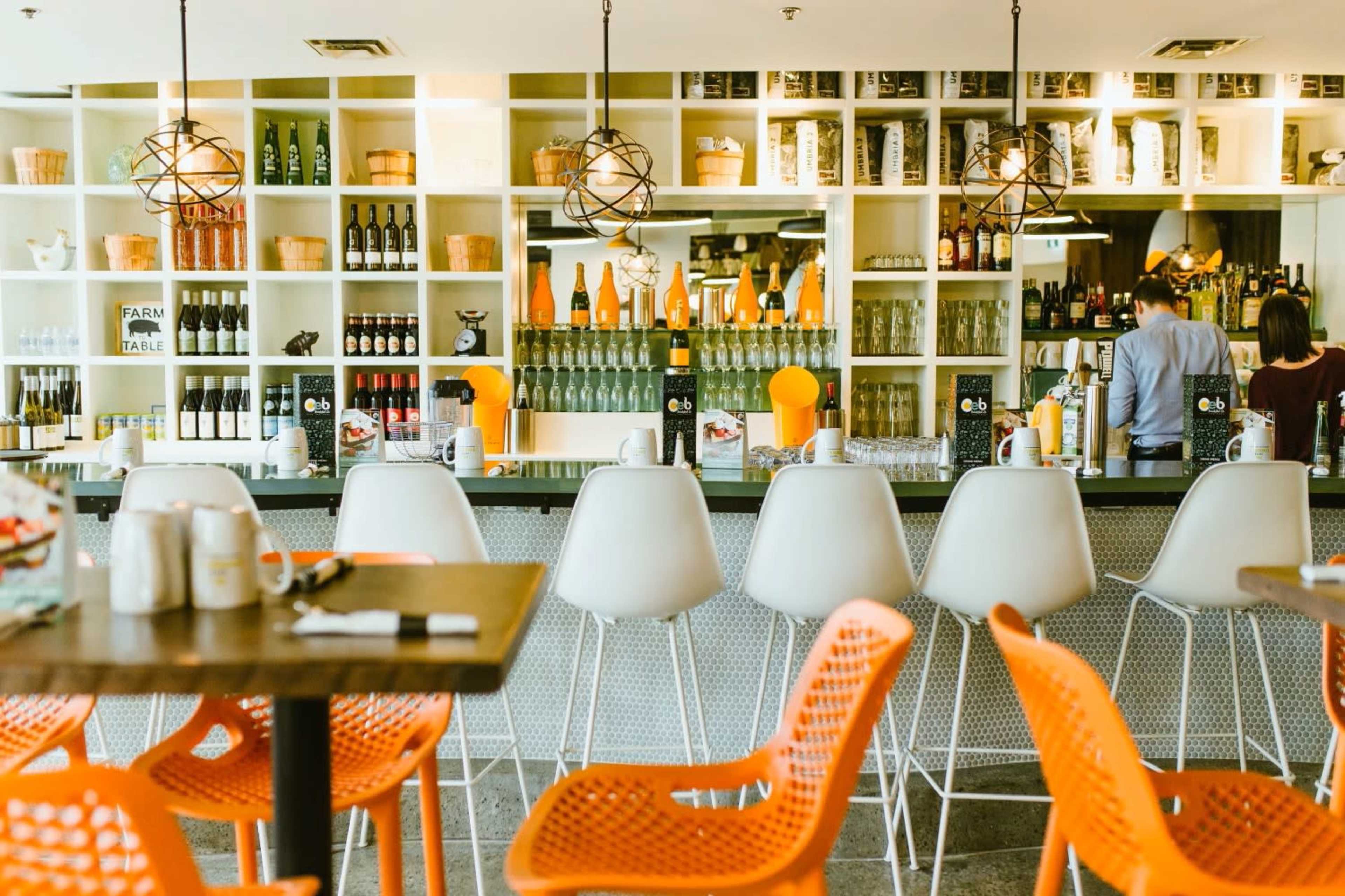 Bright and beautiful restaurant with views of the marinaside docks. Image in Downtown Vancouver, Vancouver, BC