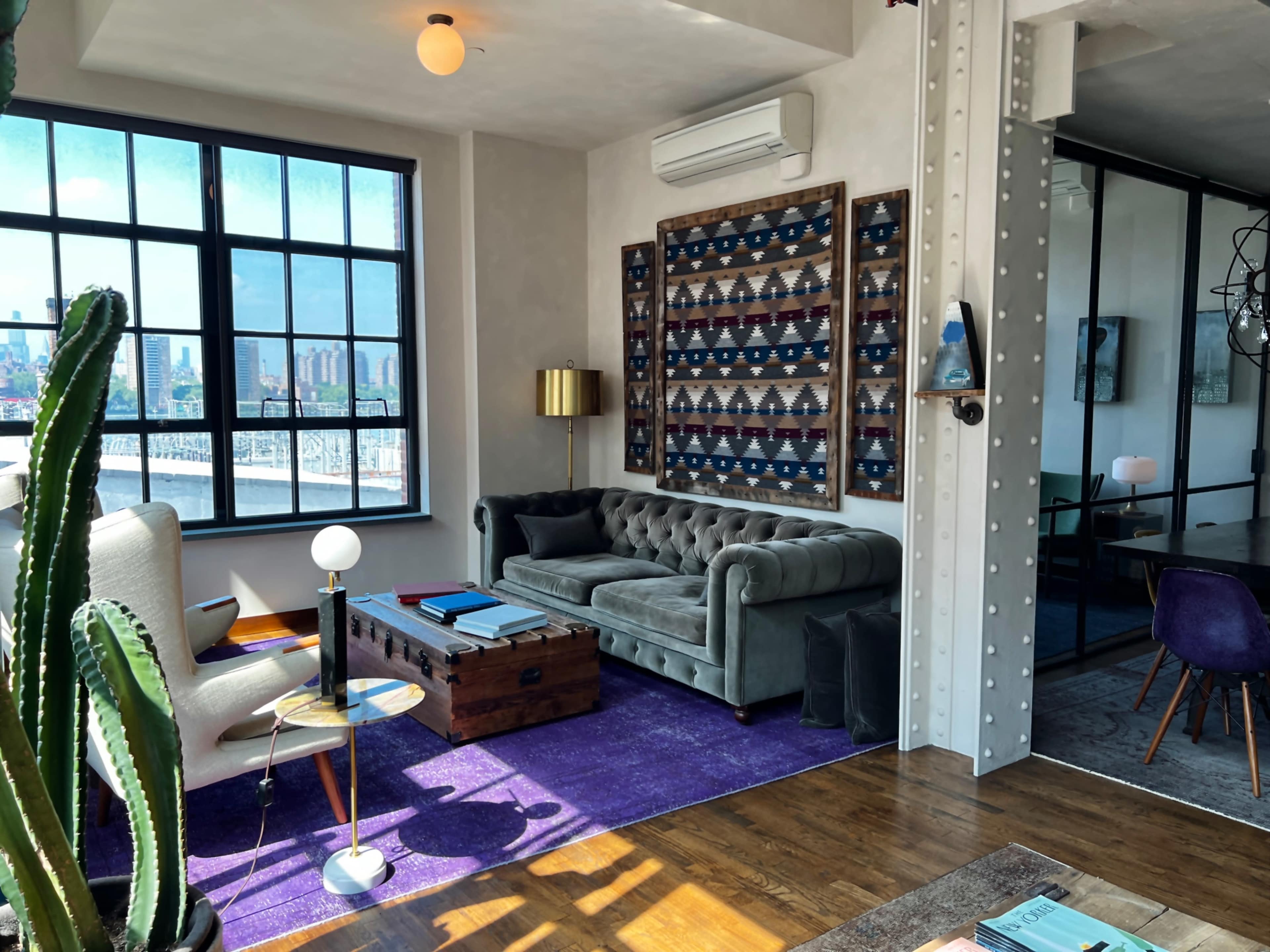 Multiple Vignettes, Large Industrial Windows, Abundant Daylight, City & Water Views, Noise-reduction Windows, Quiet Street Image in Vinegar Hill, Brooklyn, NY