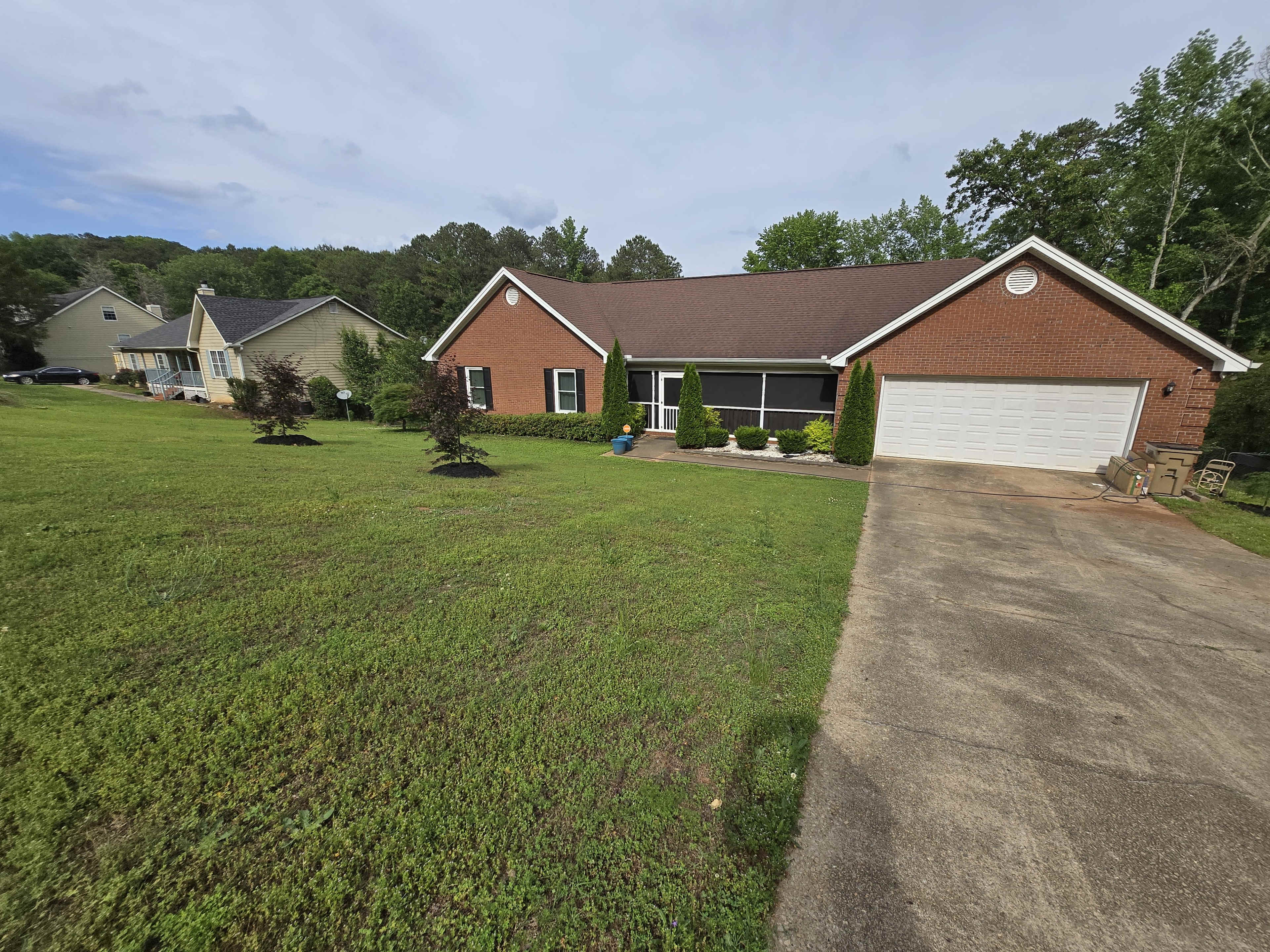 Large backyard with pond view Image in , Stockbridge, GA