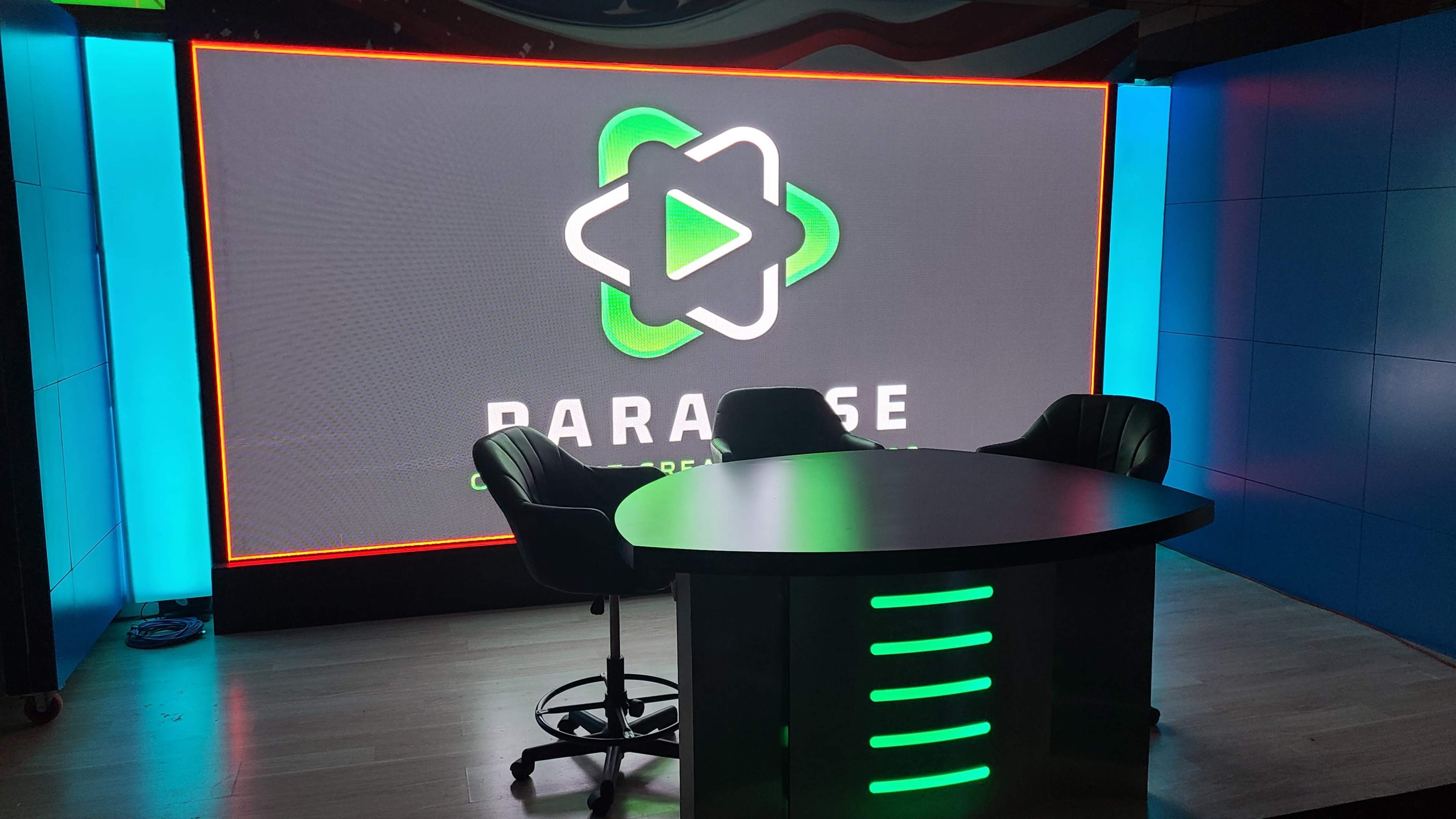 State-of-the-art broadcast set for Podcasting, TV, Radio, & Content Creation. Image in Oyster Bay, Massapequa, NY