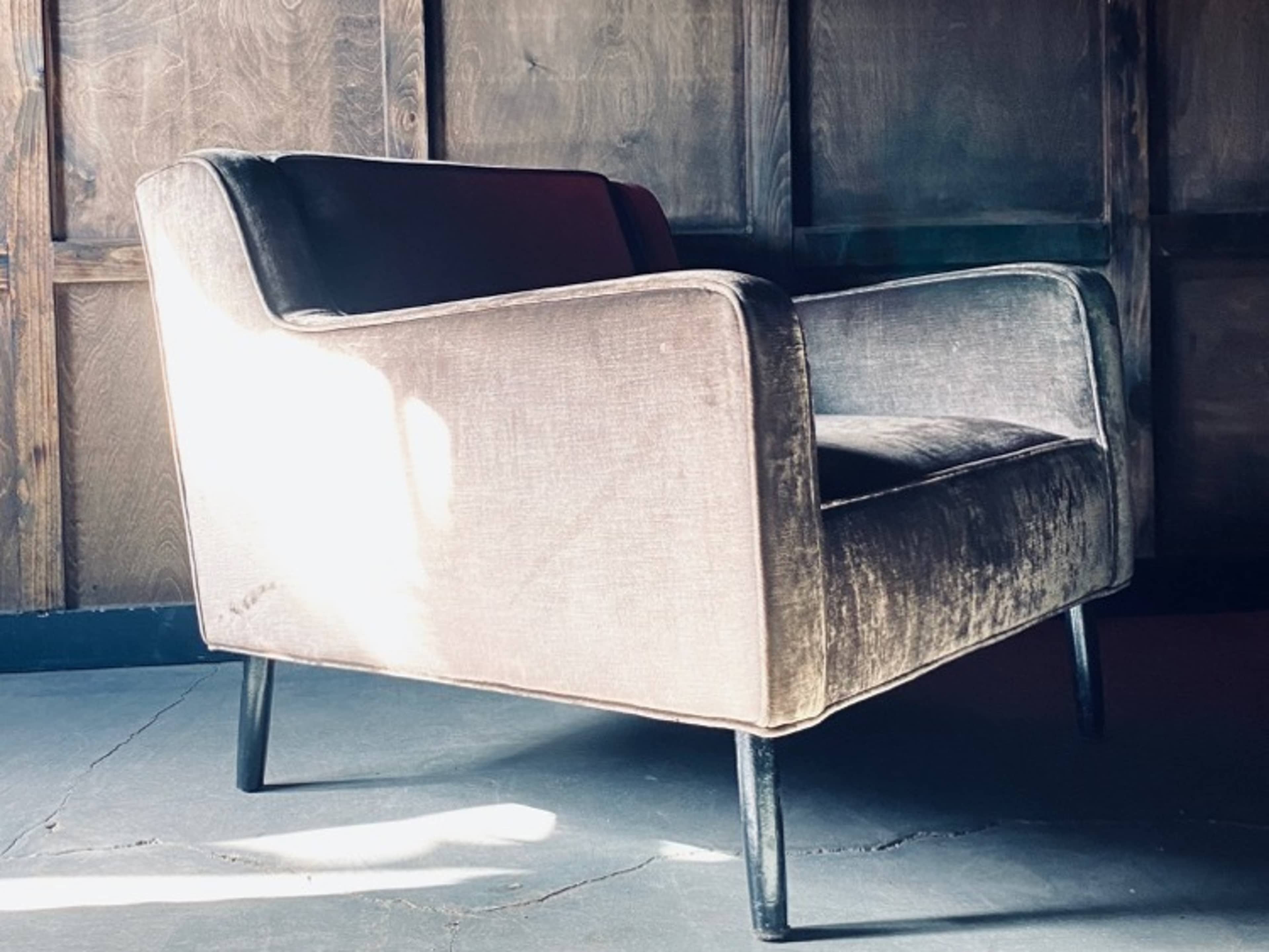 50's Mid century velvet armchair