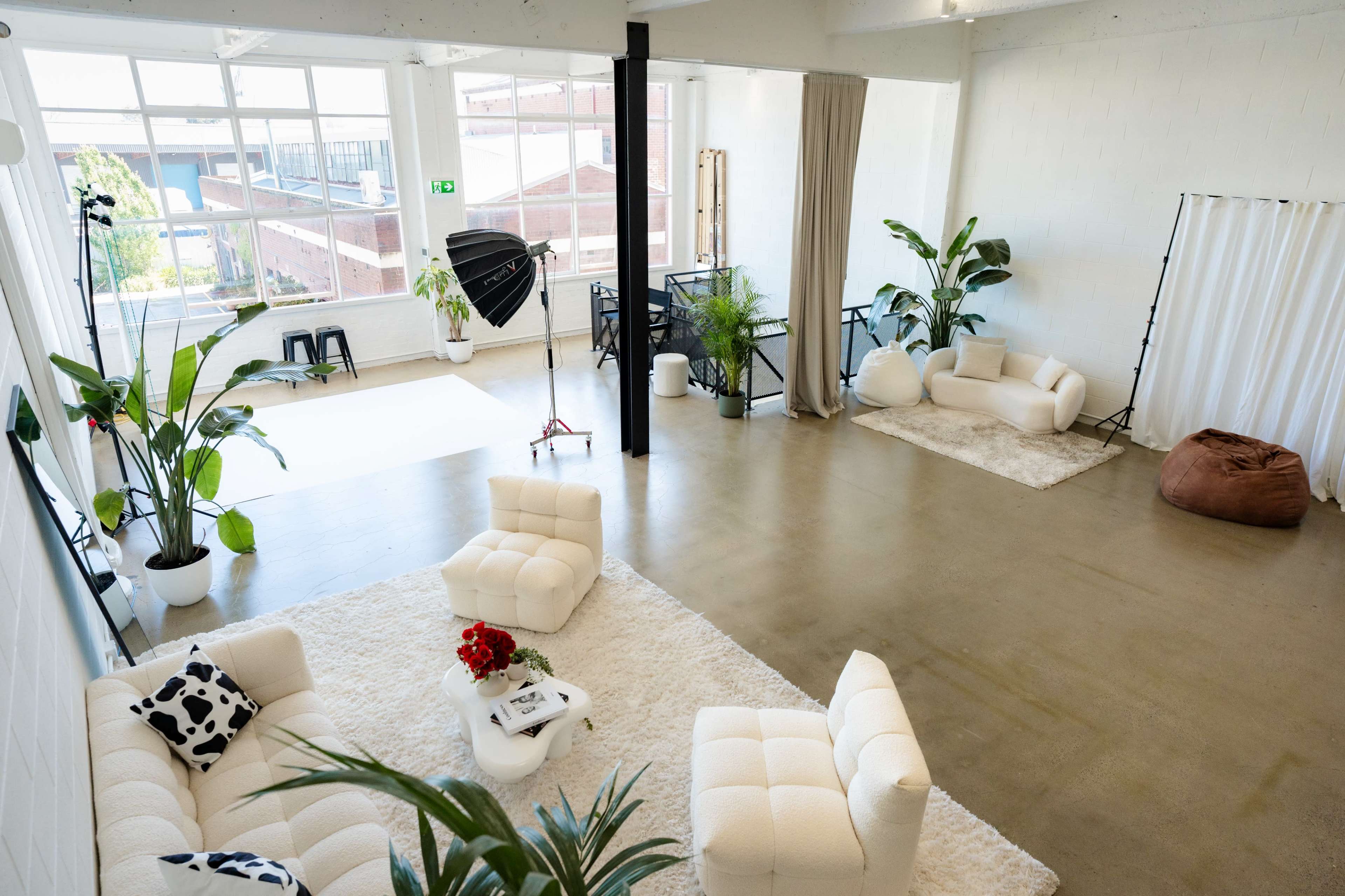 Spacious & Versatile 200sqm Photography, Video & Event Studio with Abundant Natural Light – Perfect for Photoshoots, Workshops, and Private Events. Fully equipped with modern furnishings, flexible lighting, and styled spaces to suit every creative need! Image in Footscray, Footscray, VIC