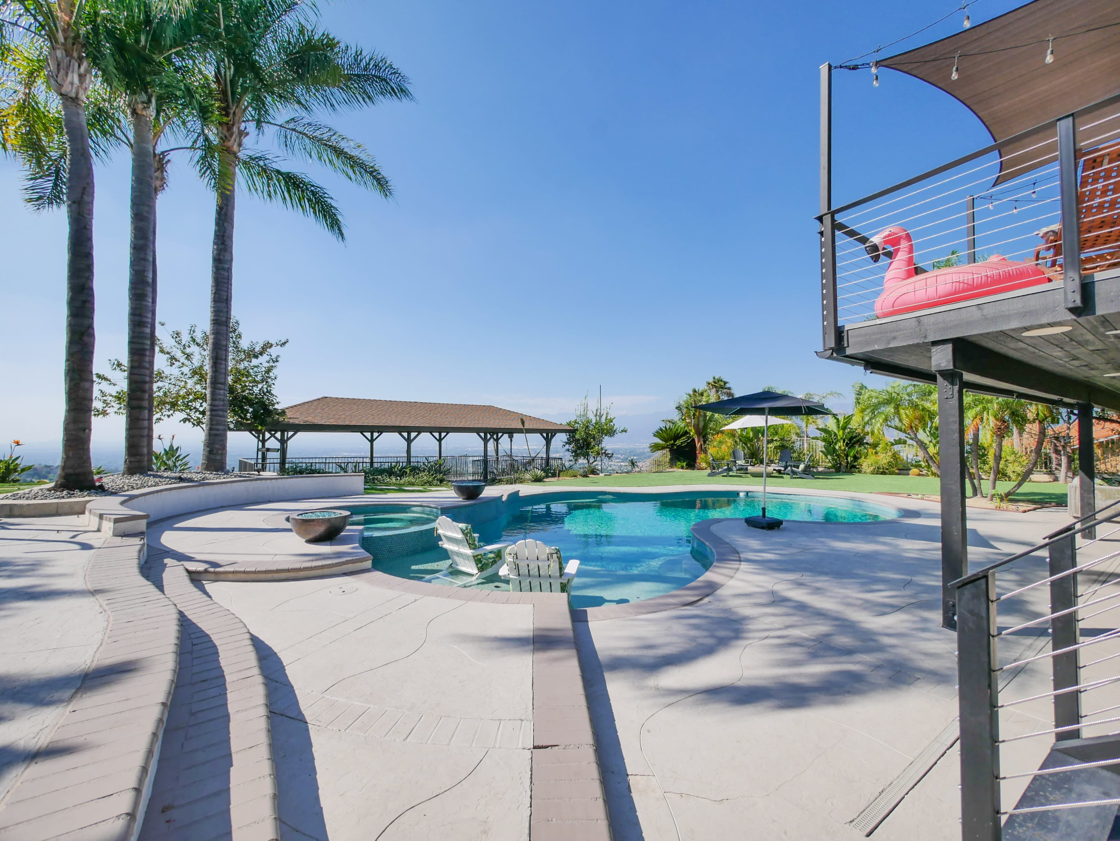 Luxury Hilltop Resort Style Backyard With Deluxe Airstream Image in West Covina, West Covina, CA