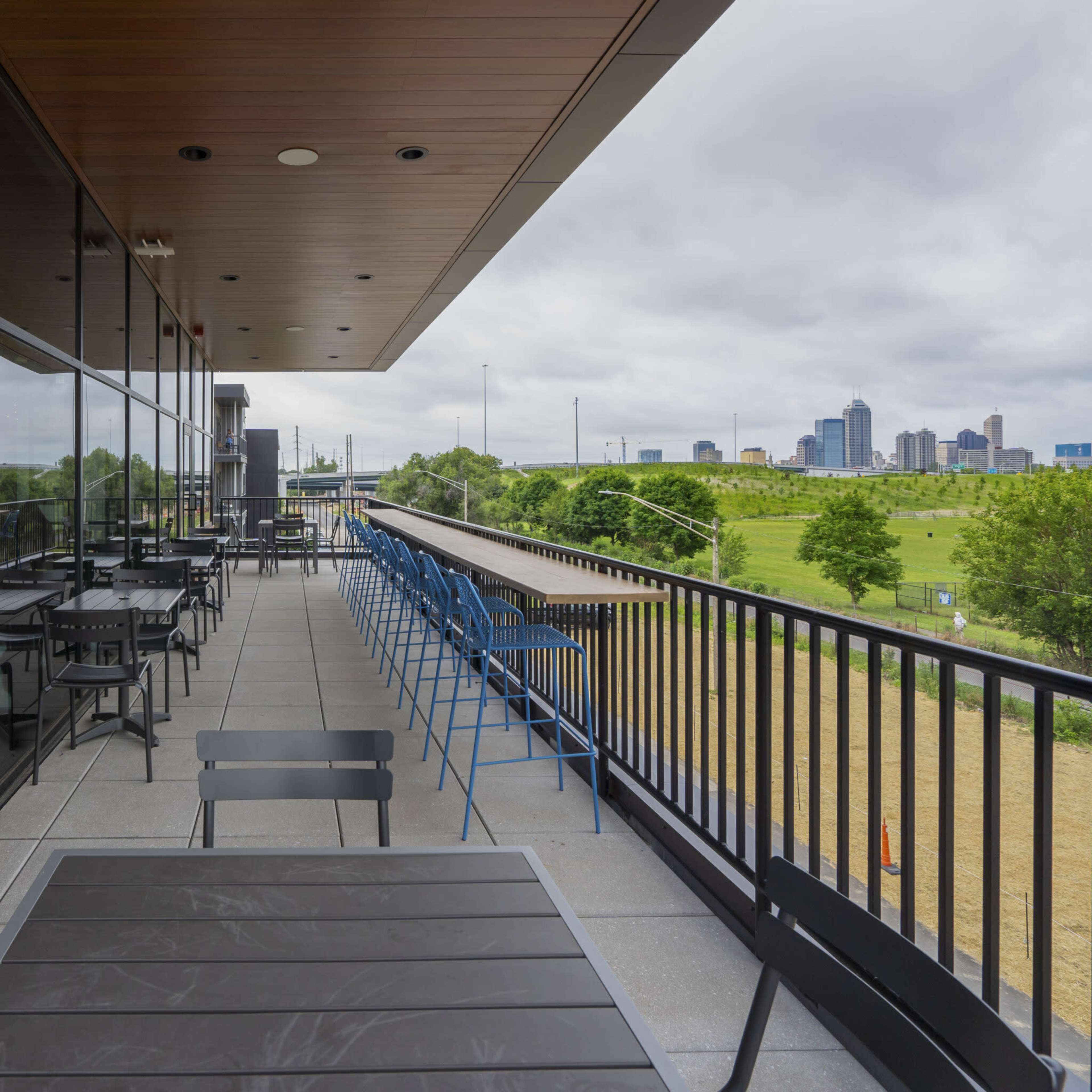 Spacious Sunlit Event Space and Patio with a Skyline View Image in Hillside, Indianapolis, IN
