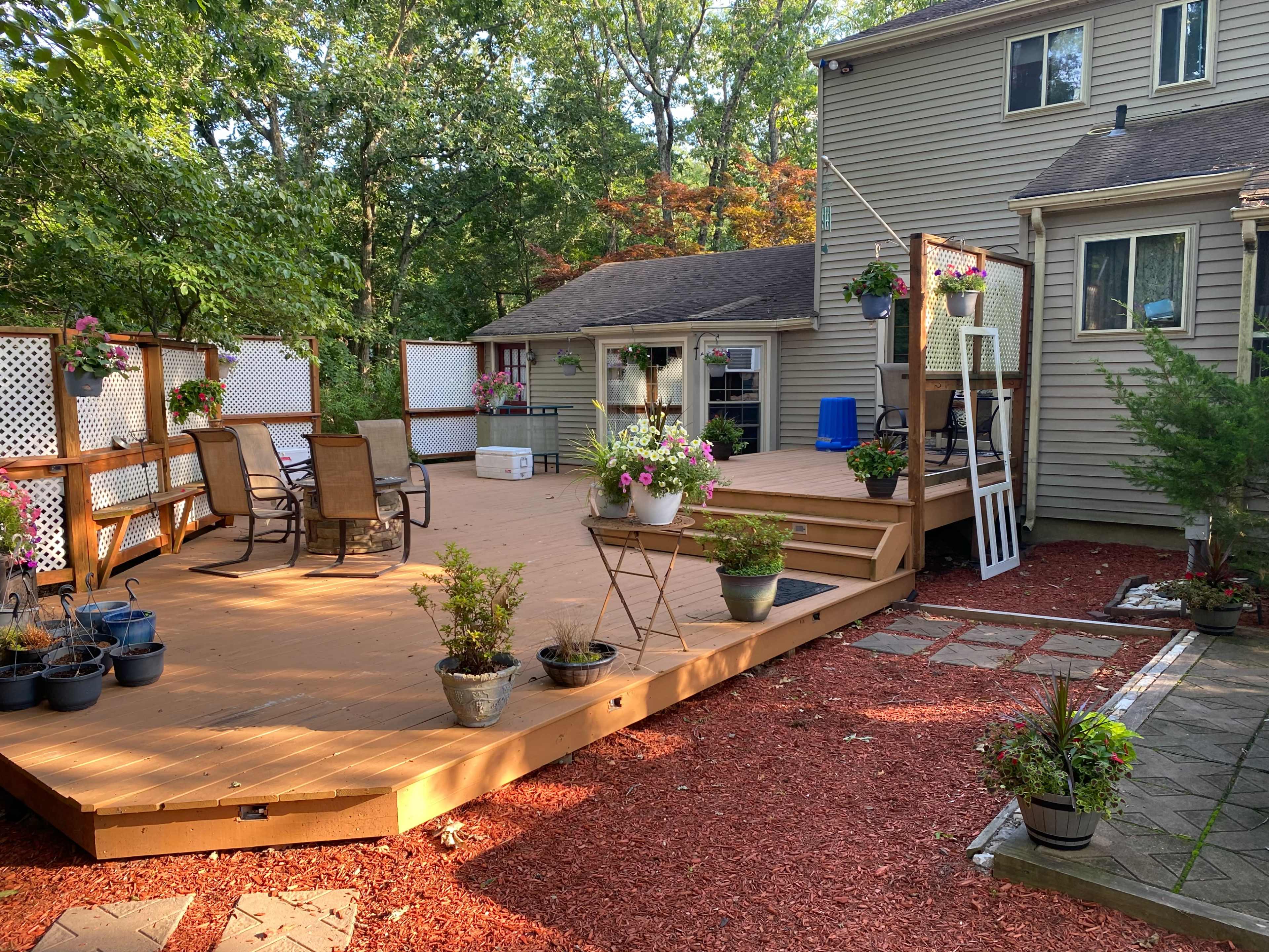 Large Backyard Deck and Lounge Space included inside 1st floor space Image in Shamong, Shamong, NJ