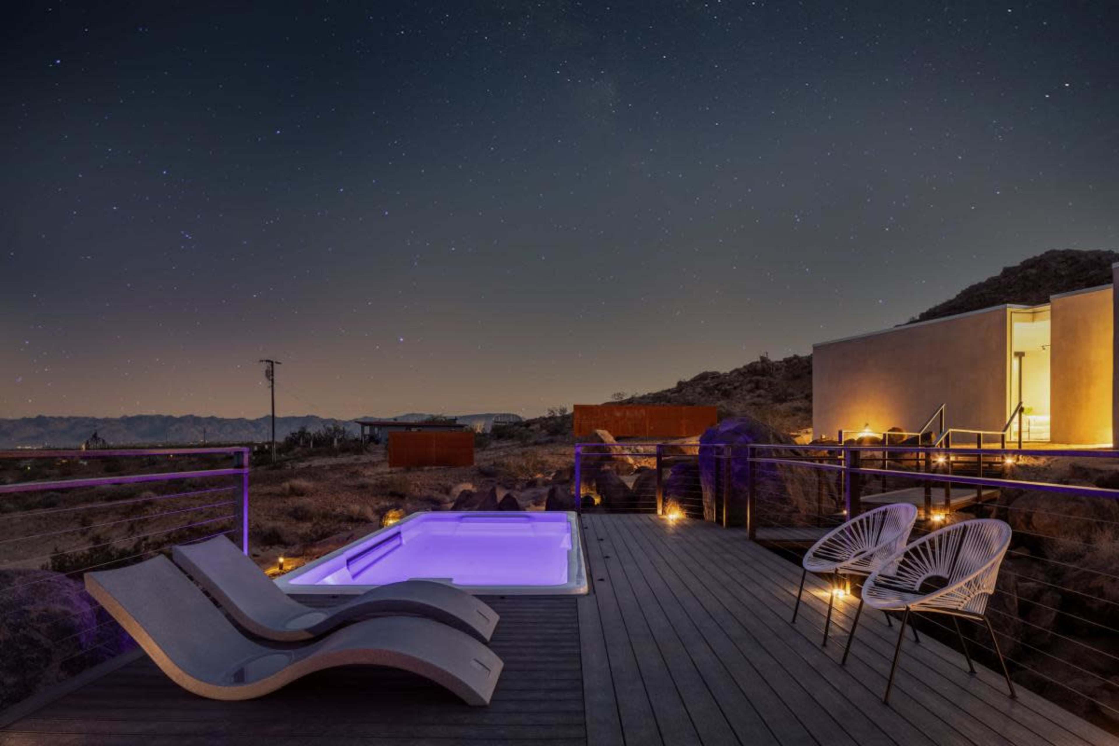 A Modern Rectangular Prism Home w/ Pool & Boulders Image in , Joshua Tree, CA
