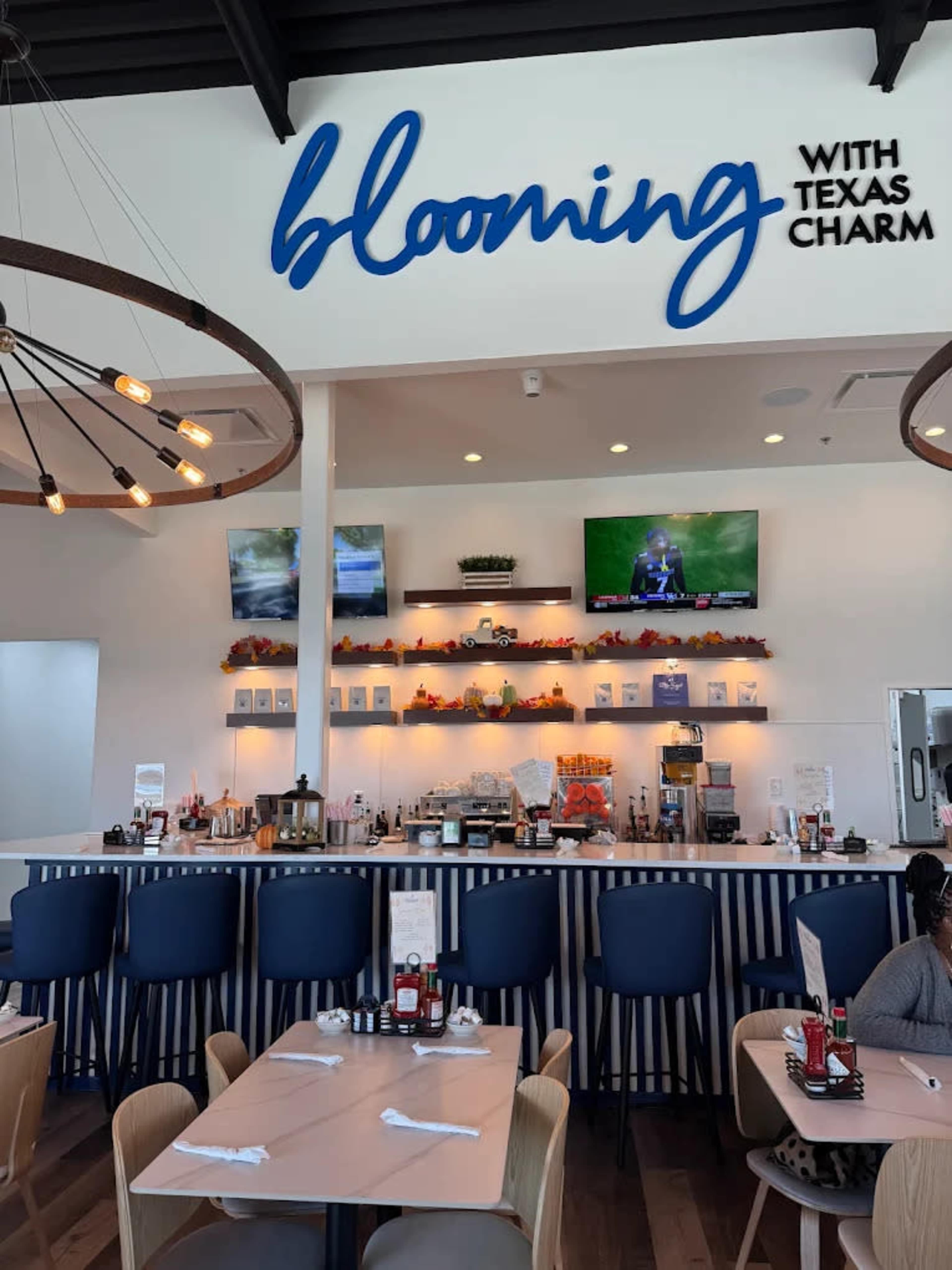 Bright Texas Dining Hall with Wildflower Mural Wall Image in Lewisville, Lewisville, TX