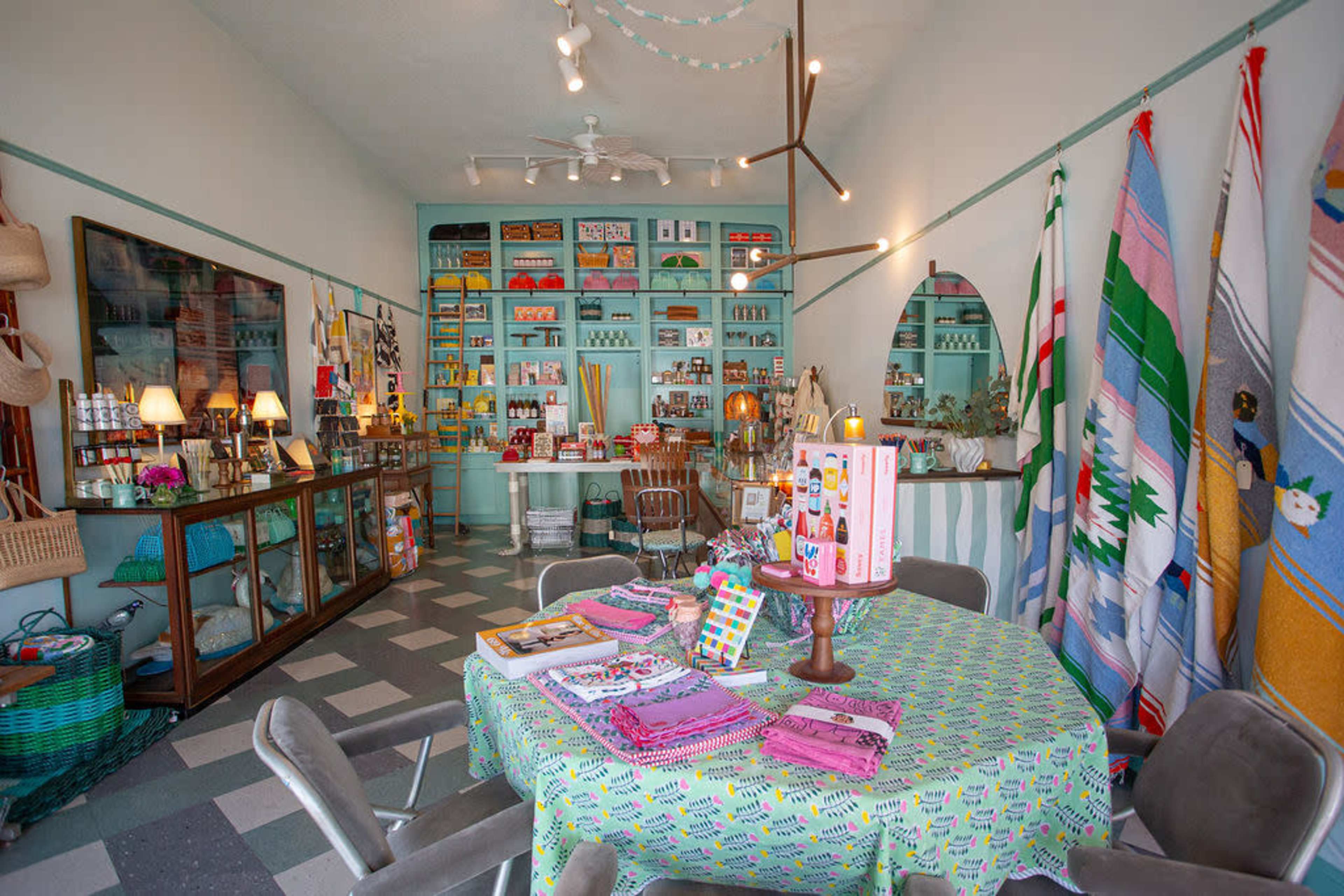 Accidentally Wes Anderson small retail gift shop with timeless feel and rolling ladder Image in Koreatown, Los Angeles, CA