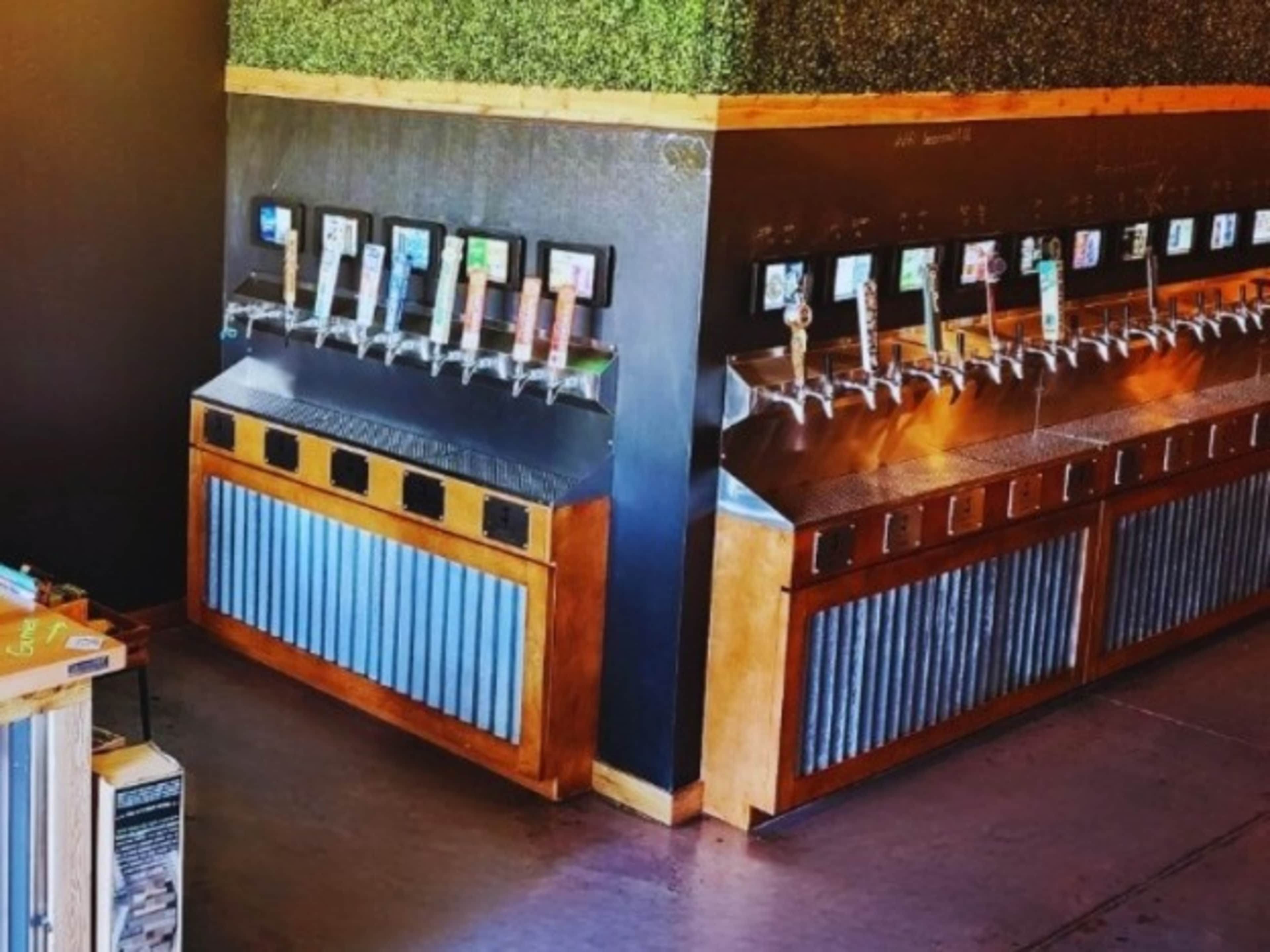 Self-pour beer and wine wall