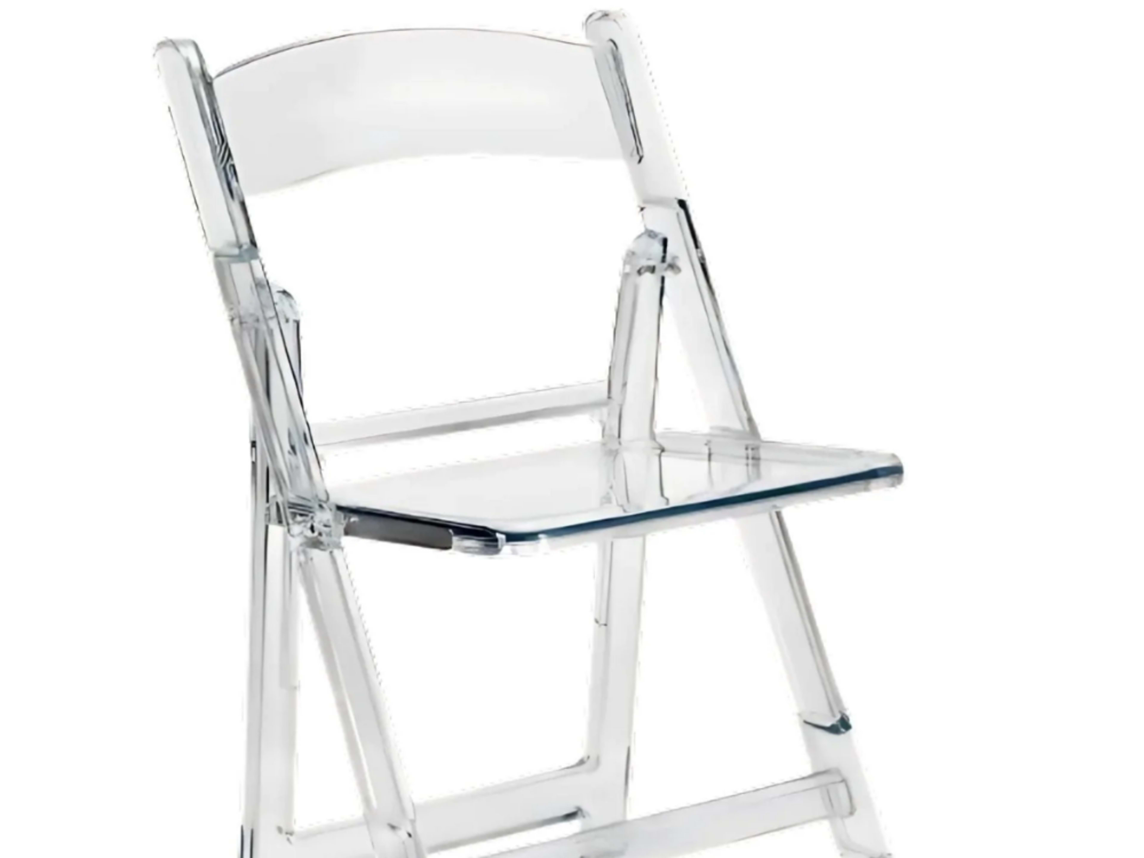 Clear Resin Folding Chair