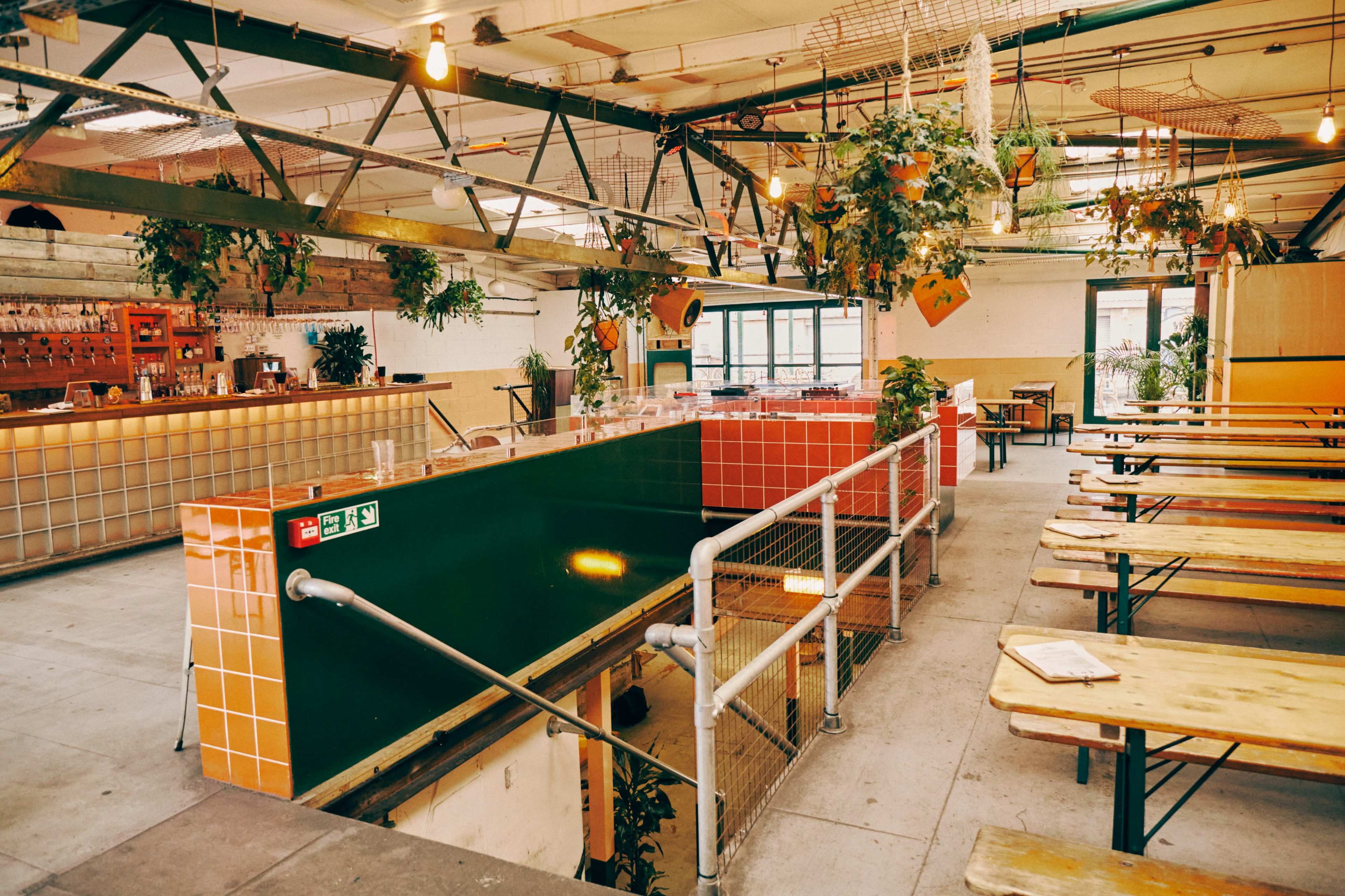 Contemporary bar with retro furnishings Image in Stratford, London, ENG