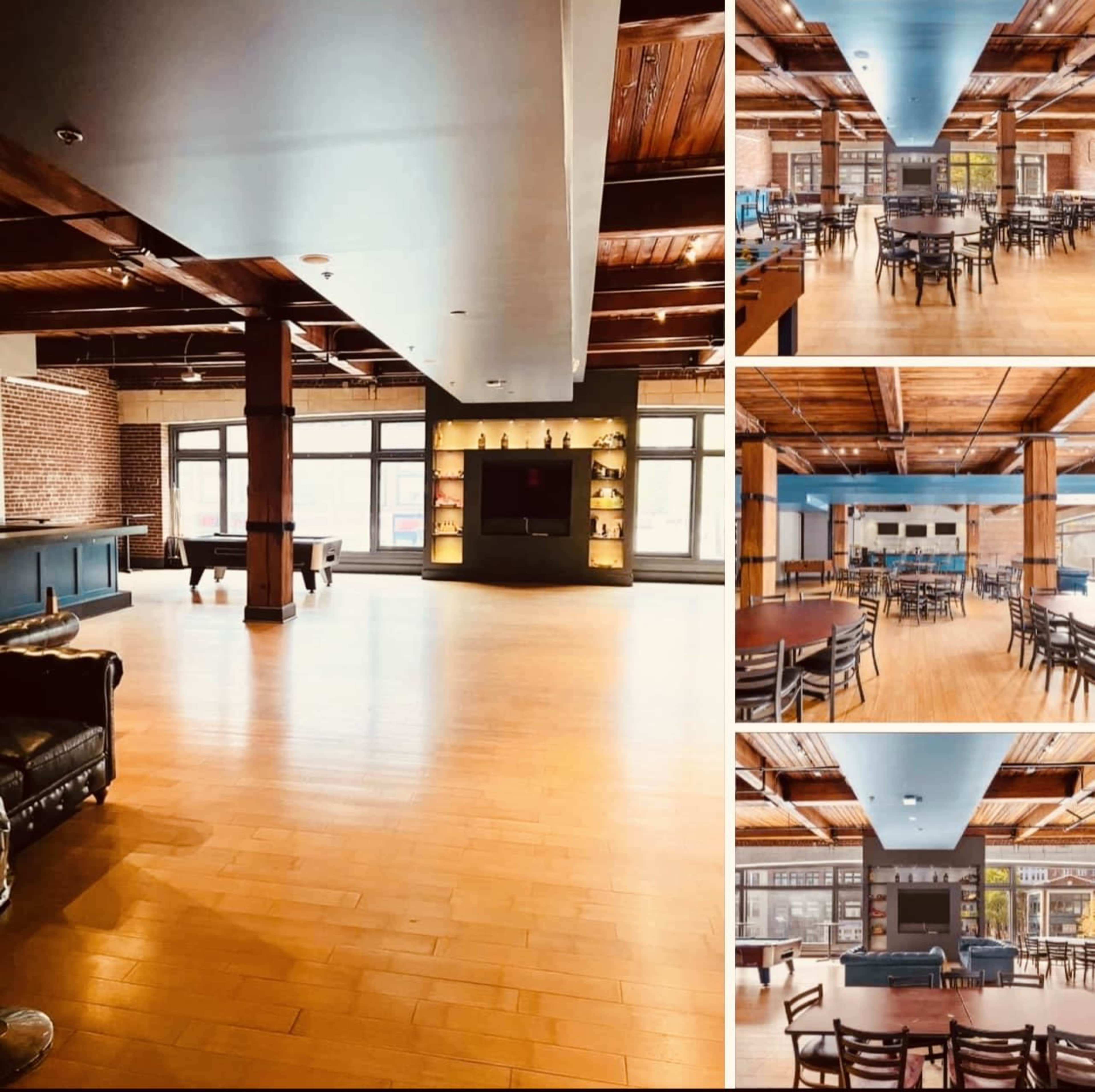 Downtown Event Space with bar and Large windows with view of Washington Ave Image in Downtown West, St. Louis, MO