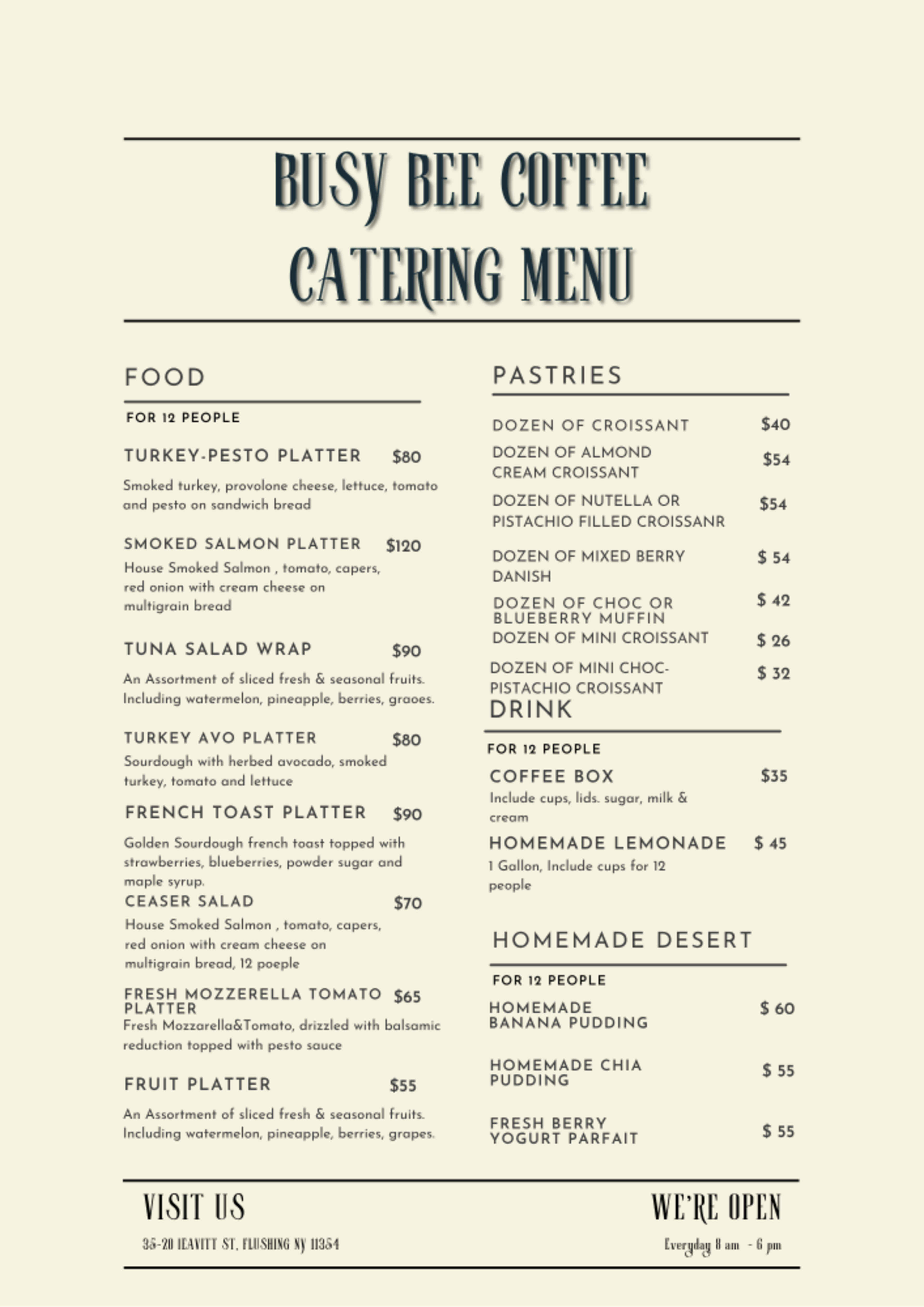 CATERING MENU
