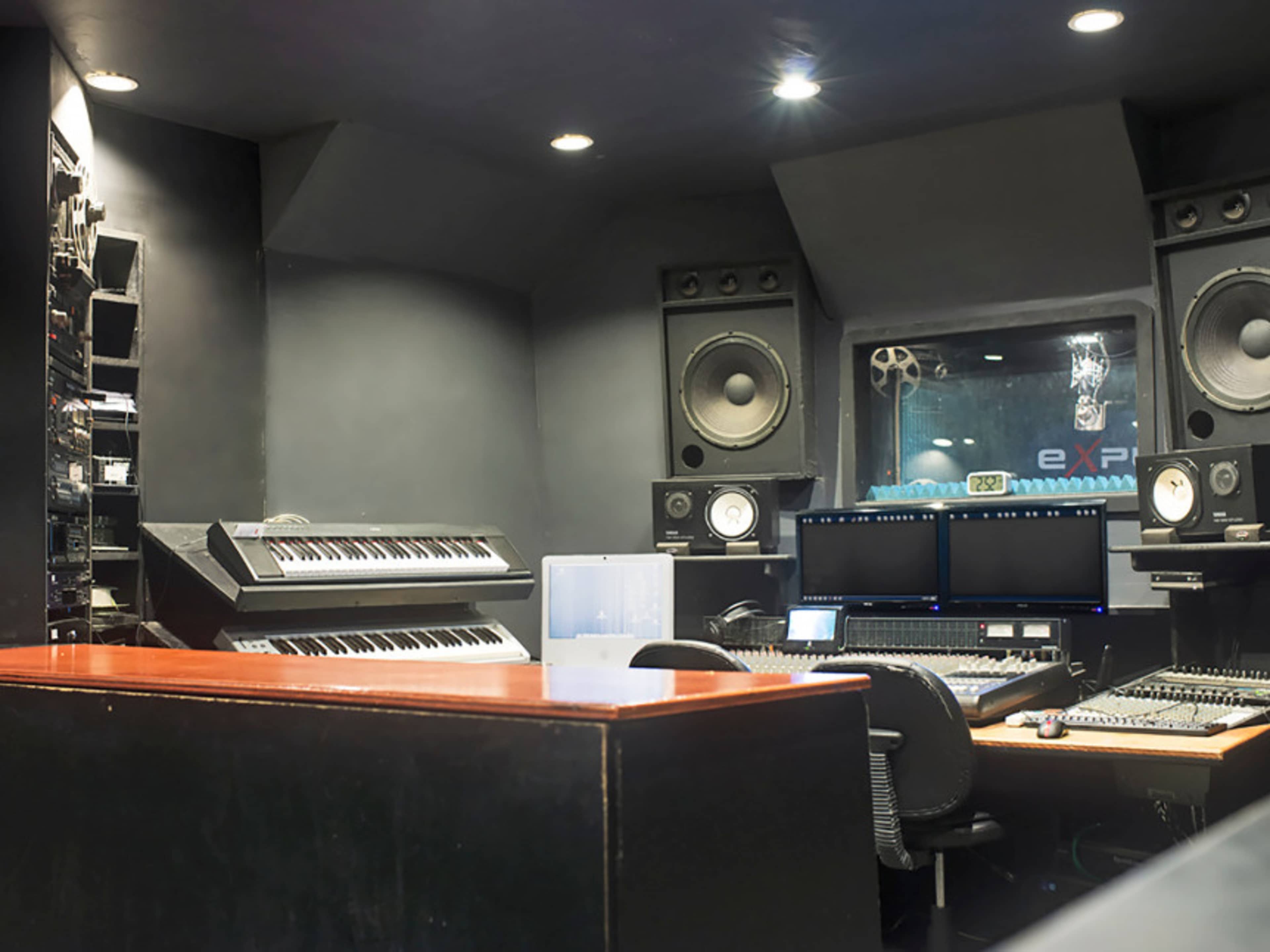Recording studio room with lounge