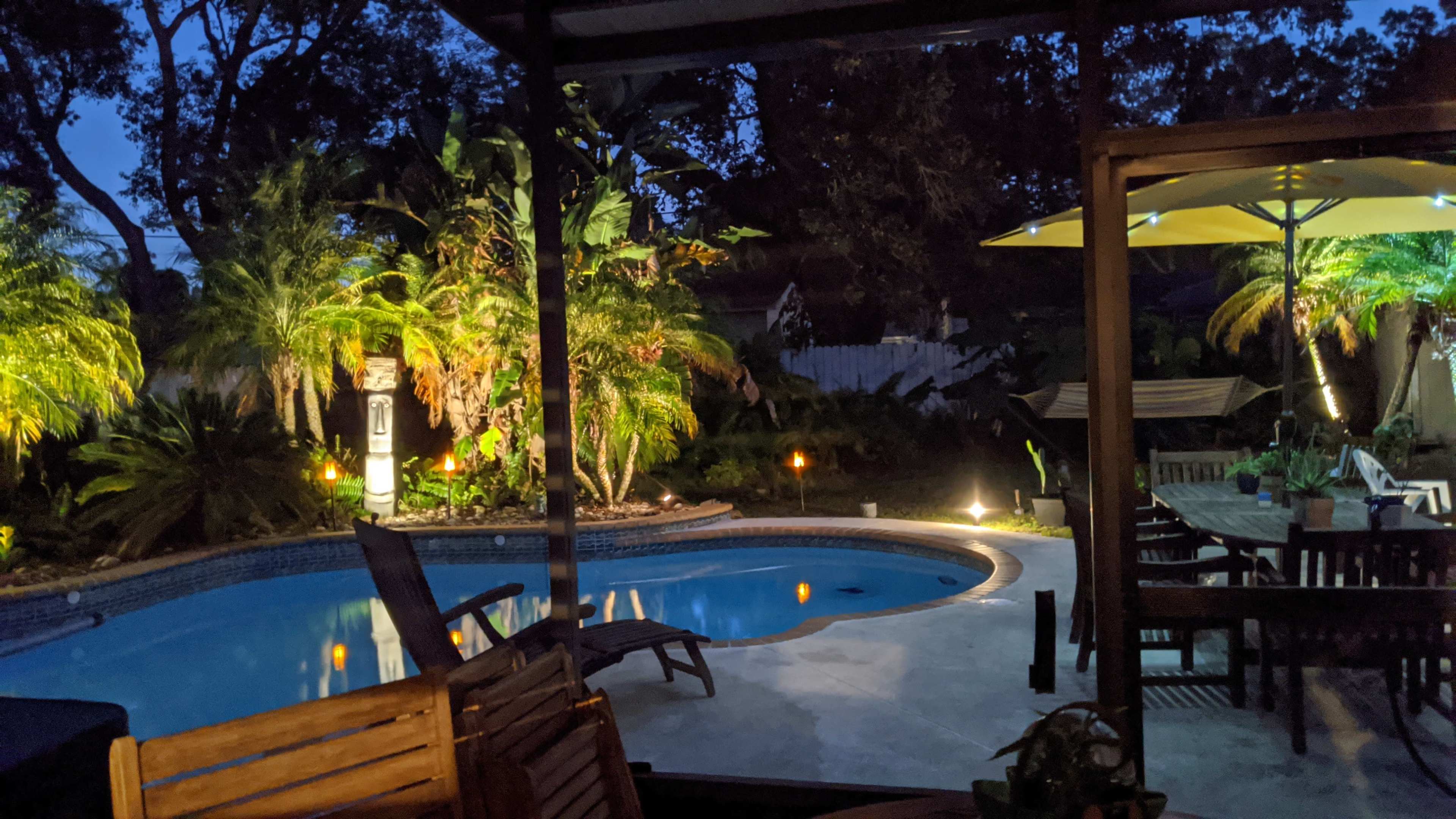Sharbarr Island Pool & Hot Tub With exterior bathroom. Image in Northwest Tampa, TAMPA, FL