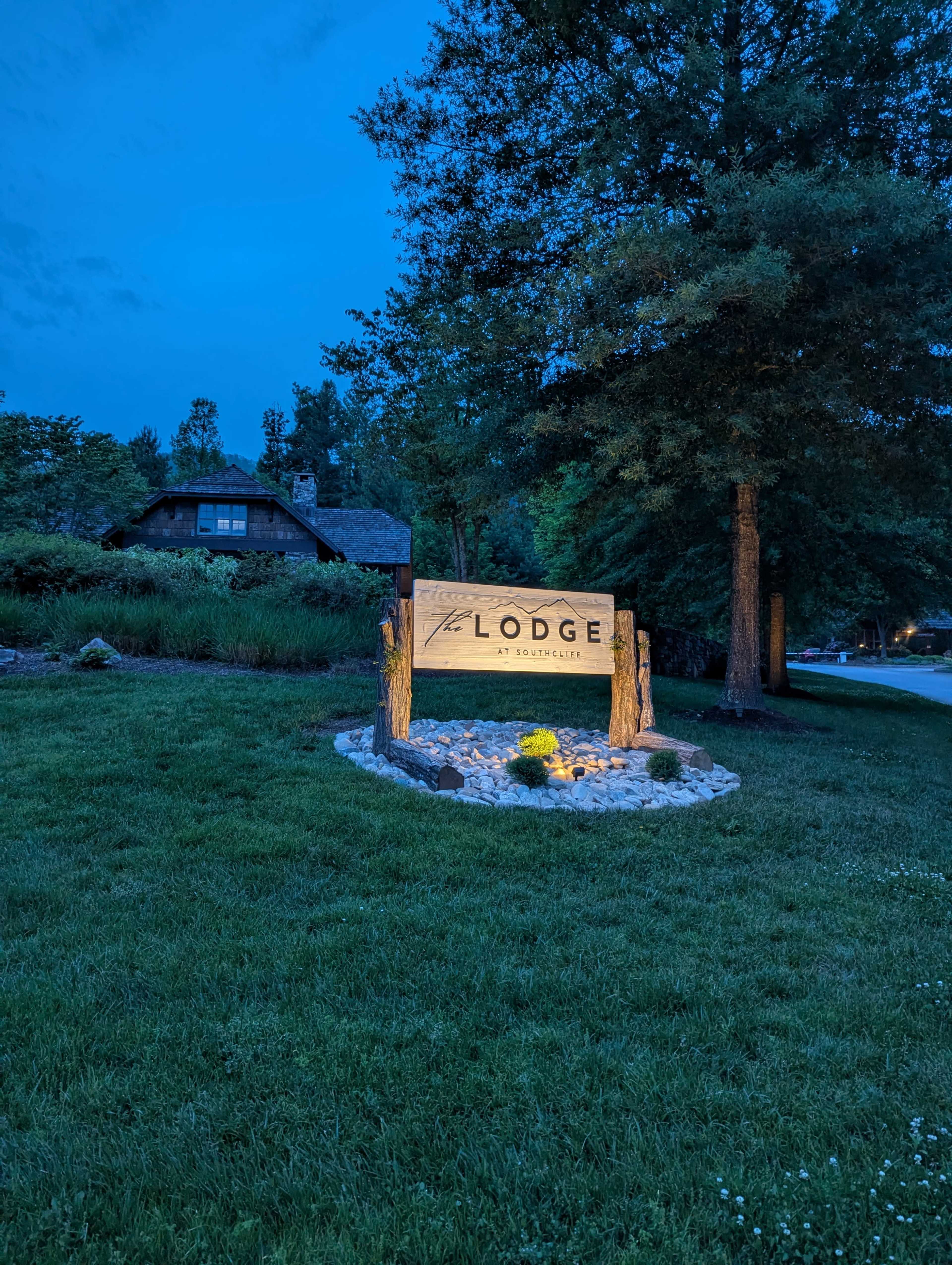 Back Patio at the Lodge Image in , Fairview, NC