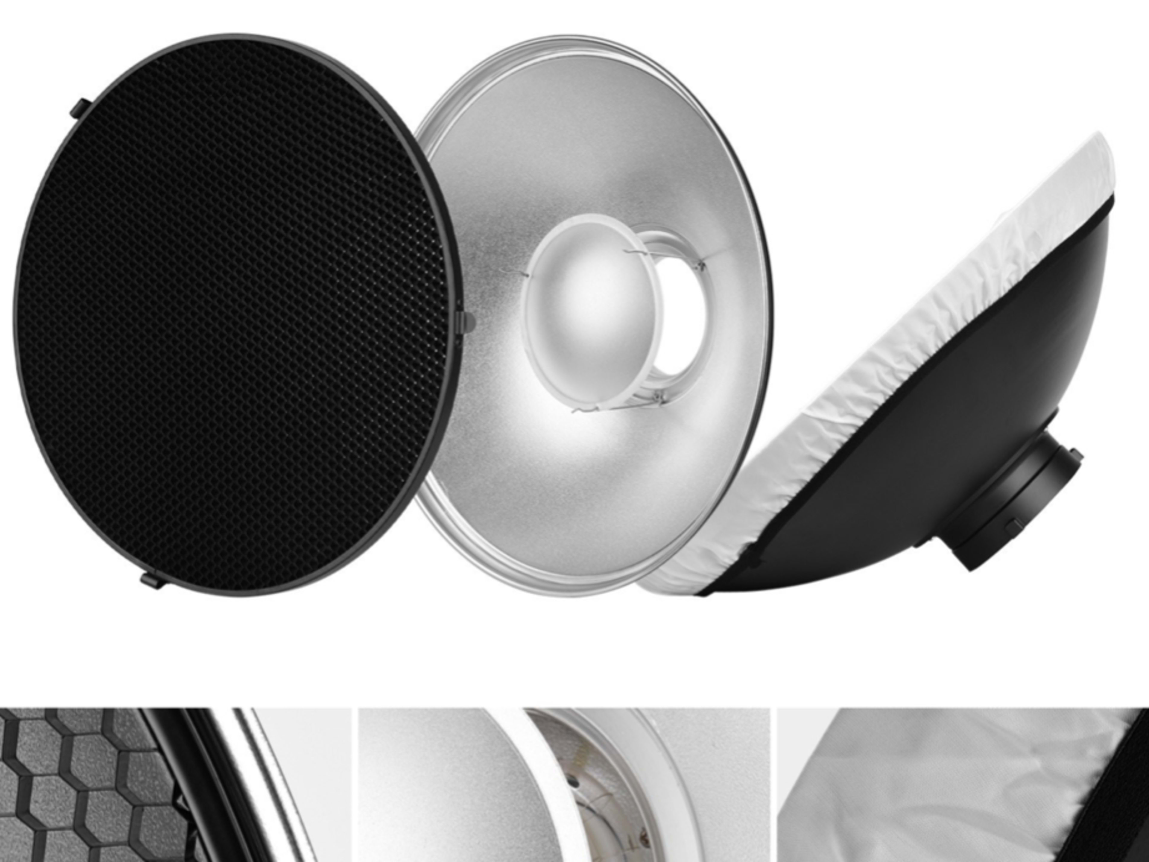 16" Reflector Beauty Dish w/ Honeycomb / Diffusor