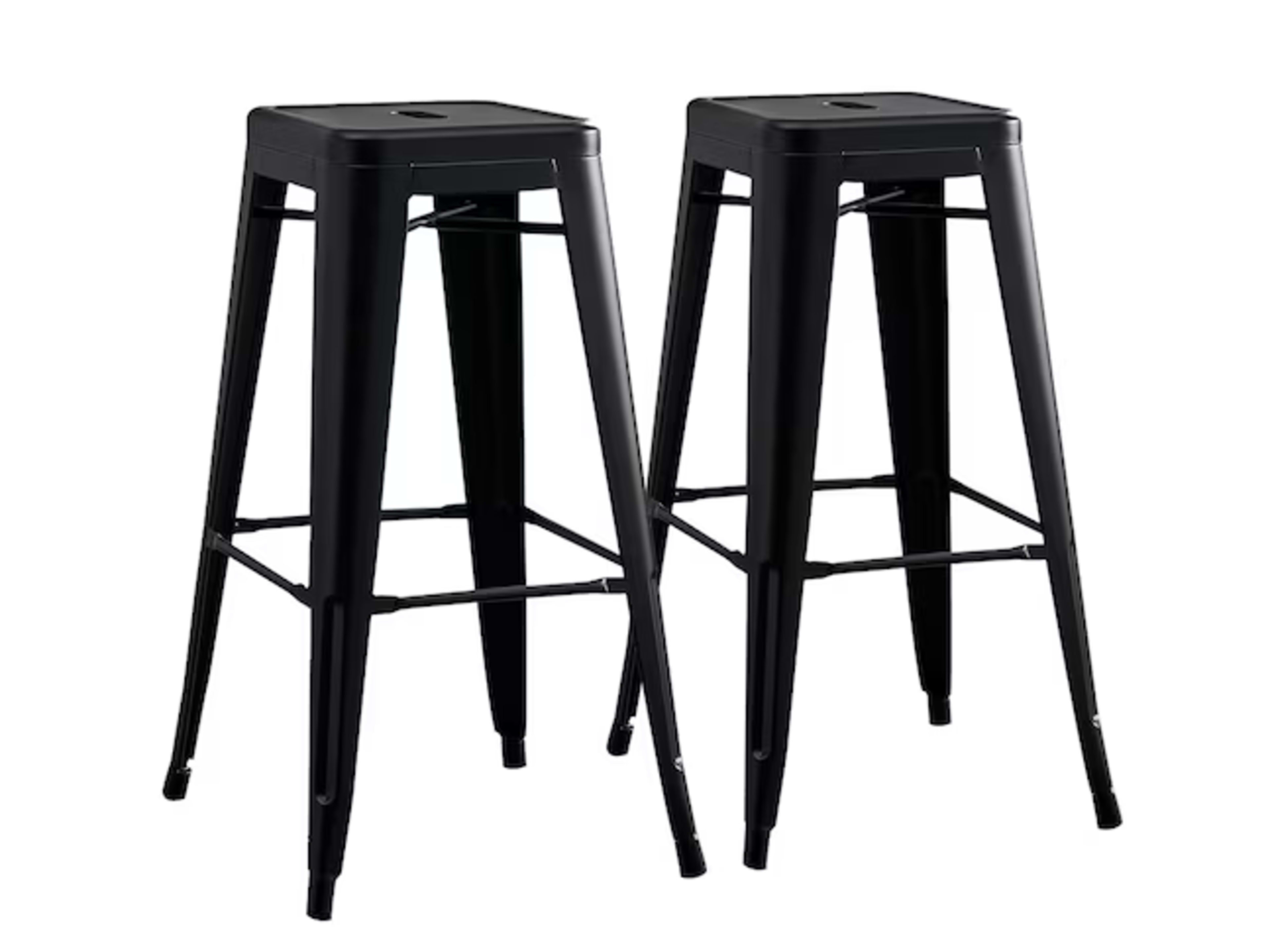 2 Black Metal Stools