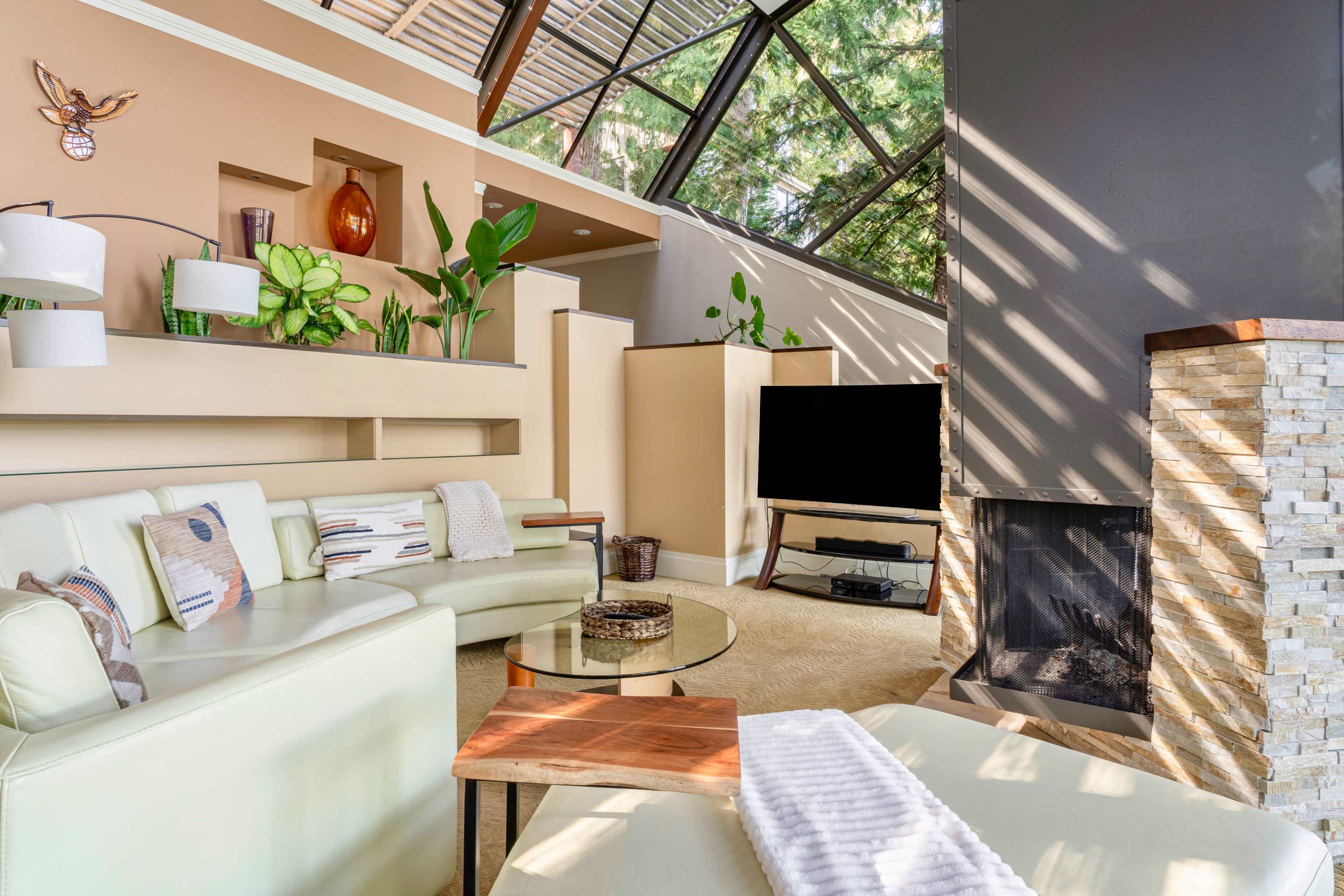 Glass house on Lake Sammamish with private dock Image in Viewpoint, Redmond, WA