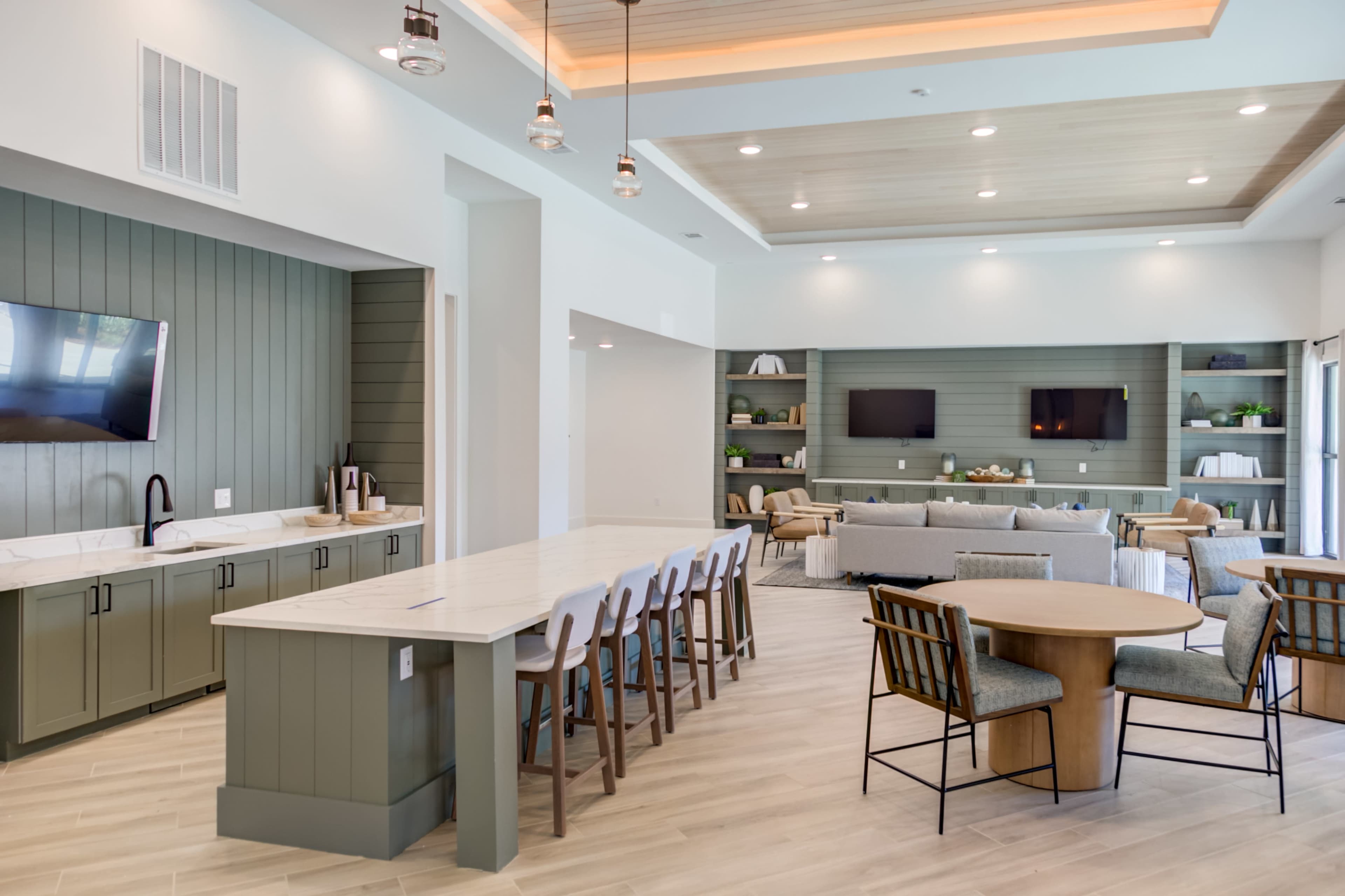 A vibrant club room, perfect for all gatherings! Image in Huntsville, Huntsville, AL