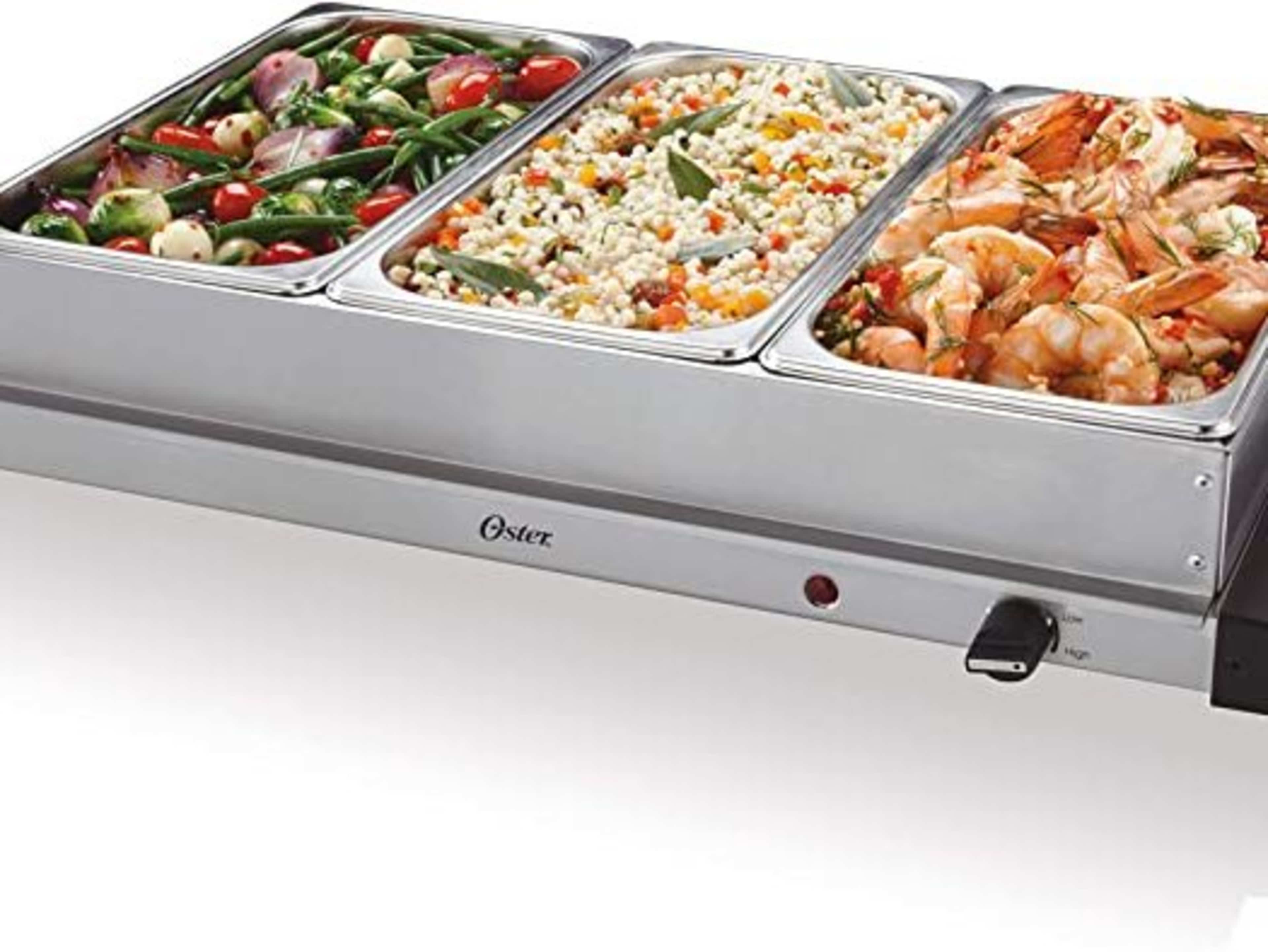 Buffet Server Warming Tray |2.5qt Triple Tray