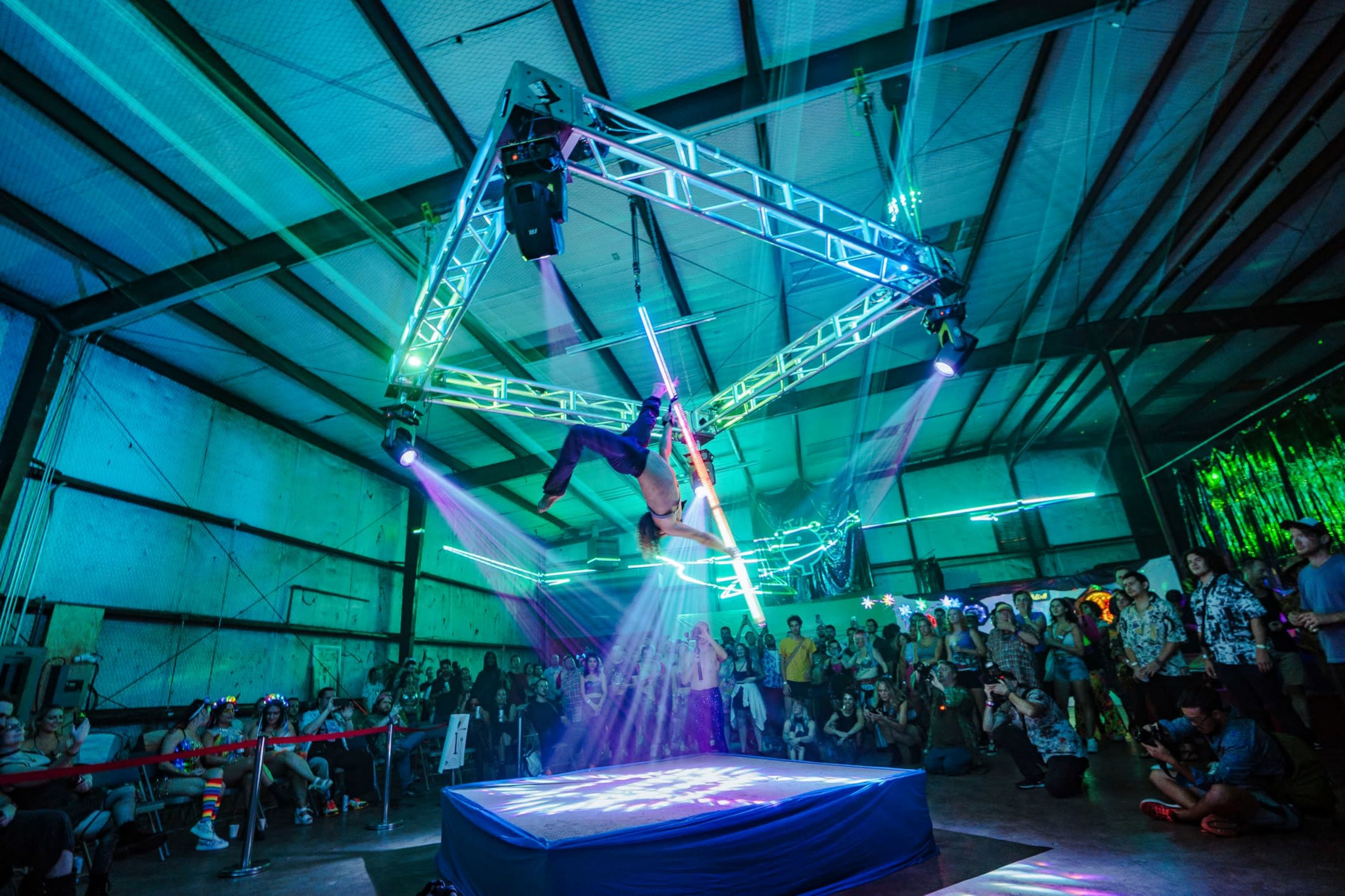 Immersive Industrial Warehouse with Pro Sound, Lasers & Installations Image in McKinney, Austin, TX