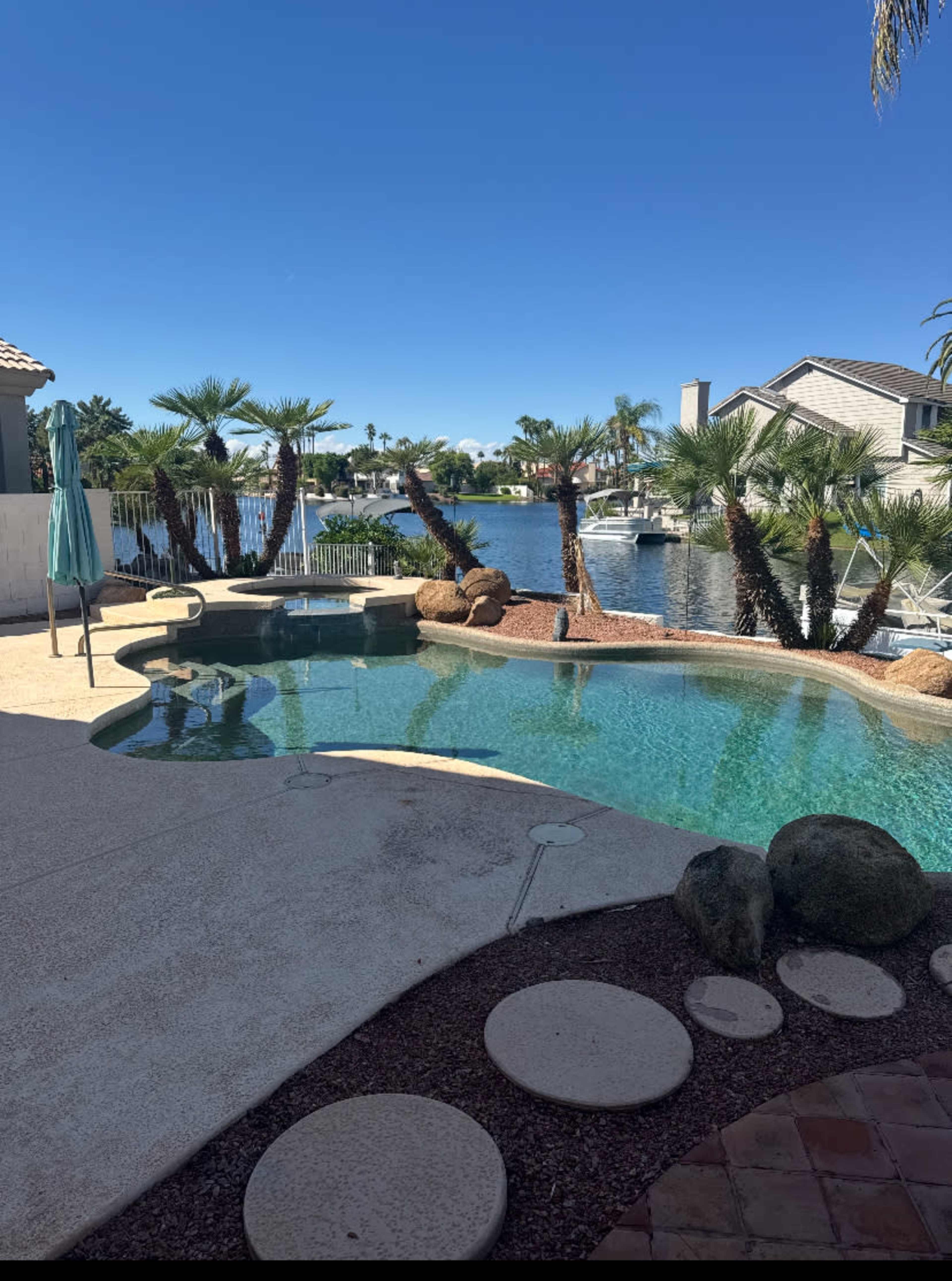 Oasis, Palm Trees, Swimming Pool, Lakefront Retreat Setting.. Image in The Islands, Gilbert, AZ