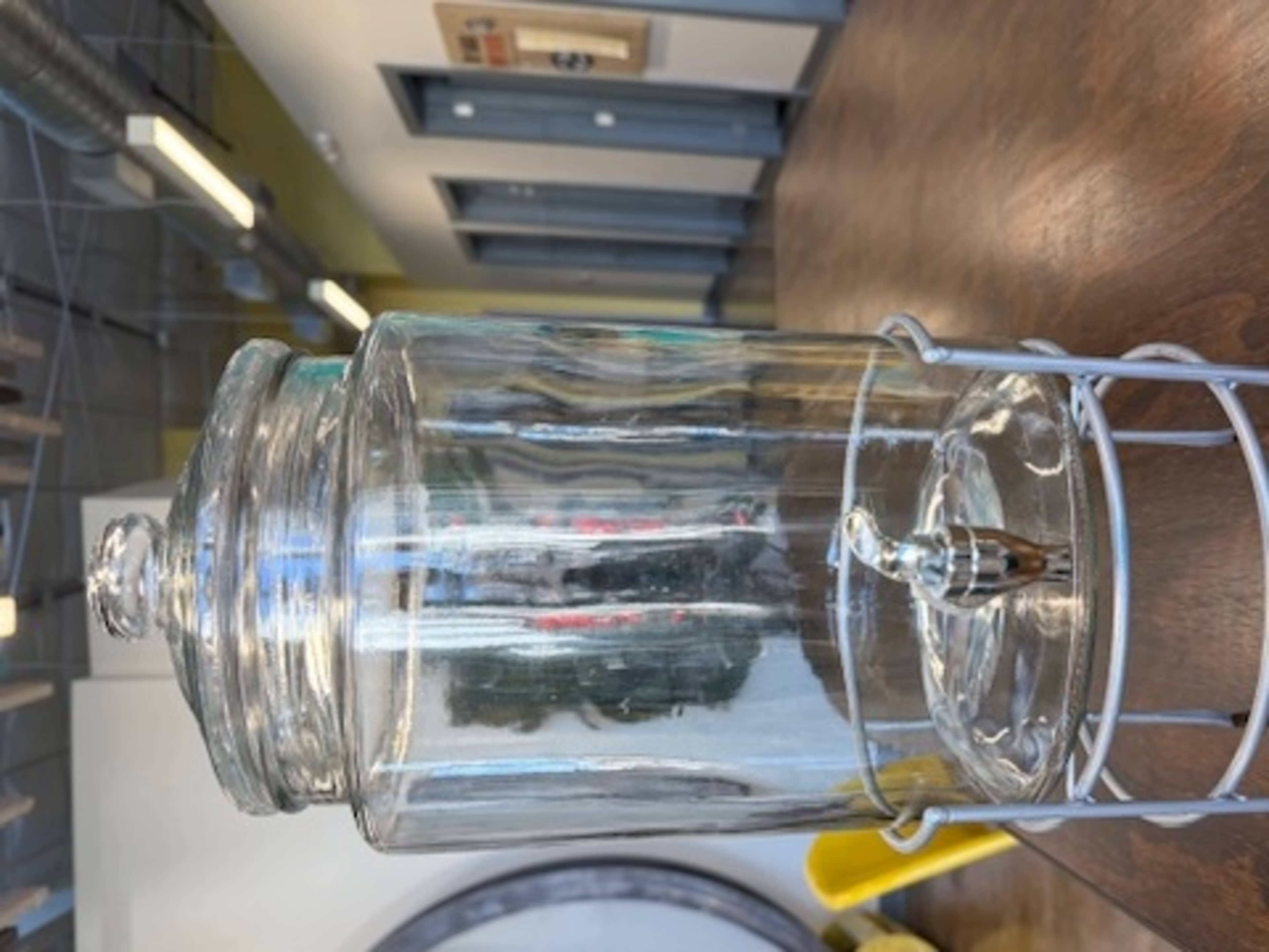 Glass Beverage Dispenser with Metal Stand – 1.5 Ga