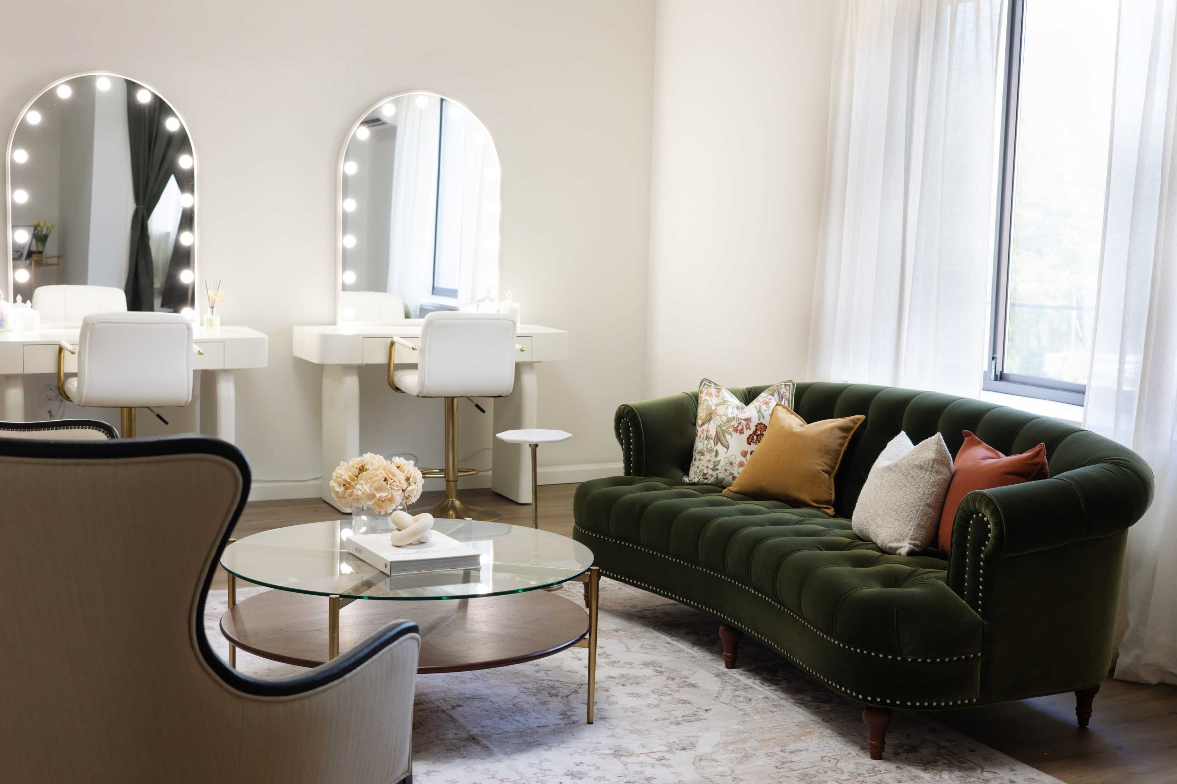 Large natural light photo & events studio with chic sets, classic backdrops, dressing room & makeup vanities Image in Bedford, Bedford Hills, NY
