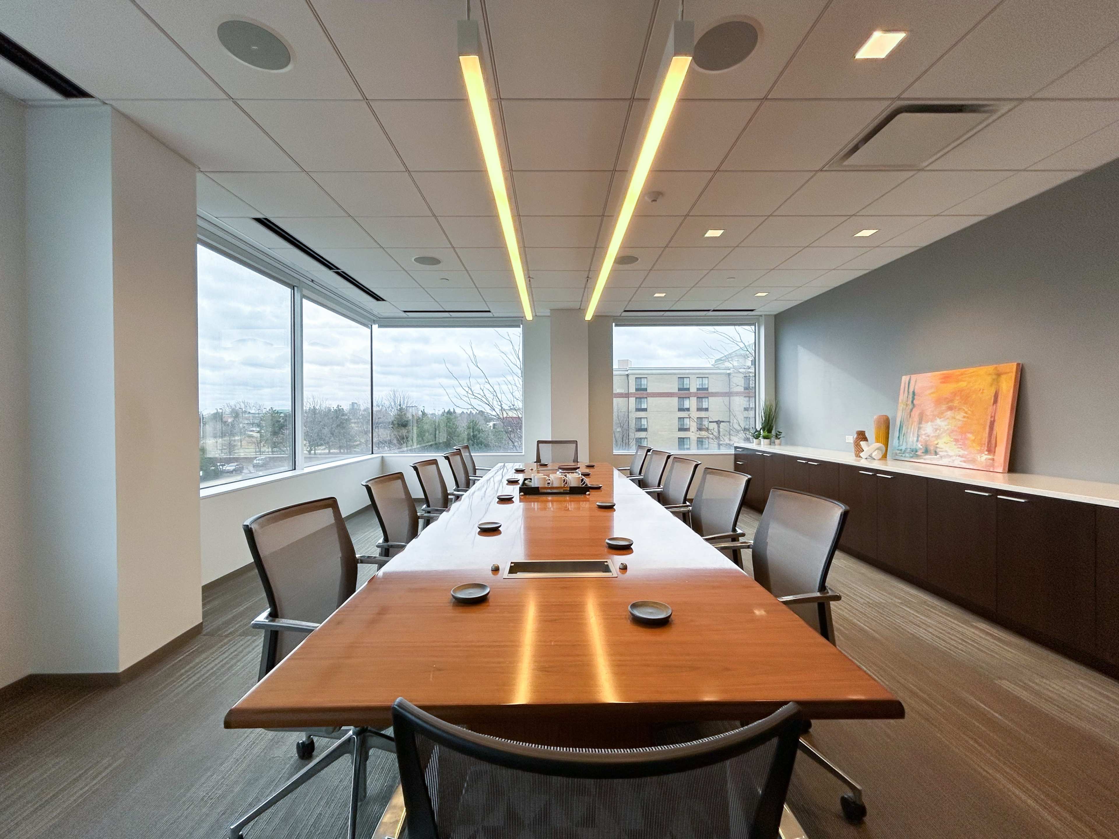 Spacious Suburban Boardroom with Ample Natural Light Image in Schaumburg Township, Schaumburg, IL